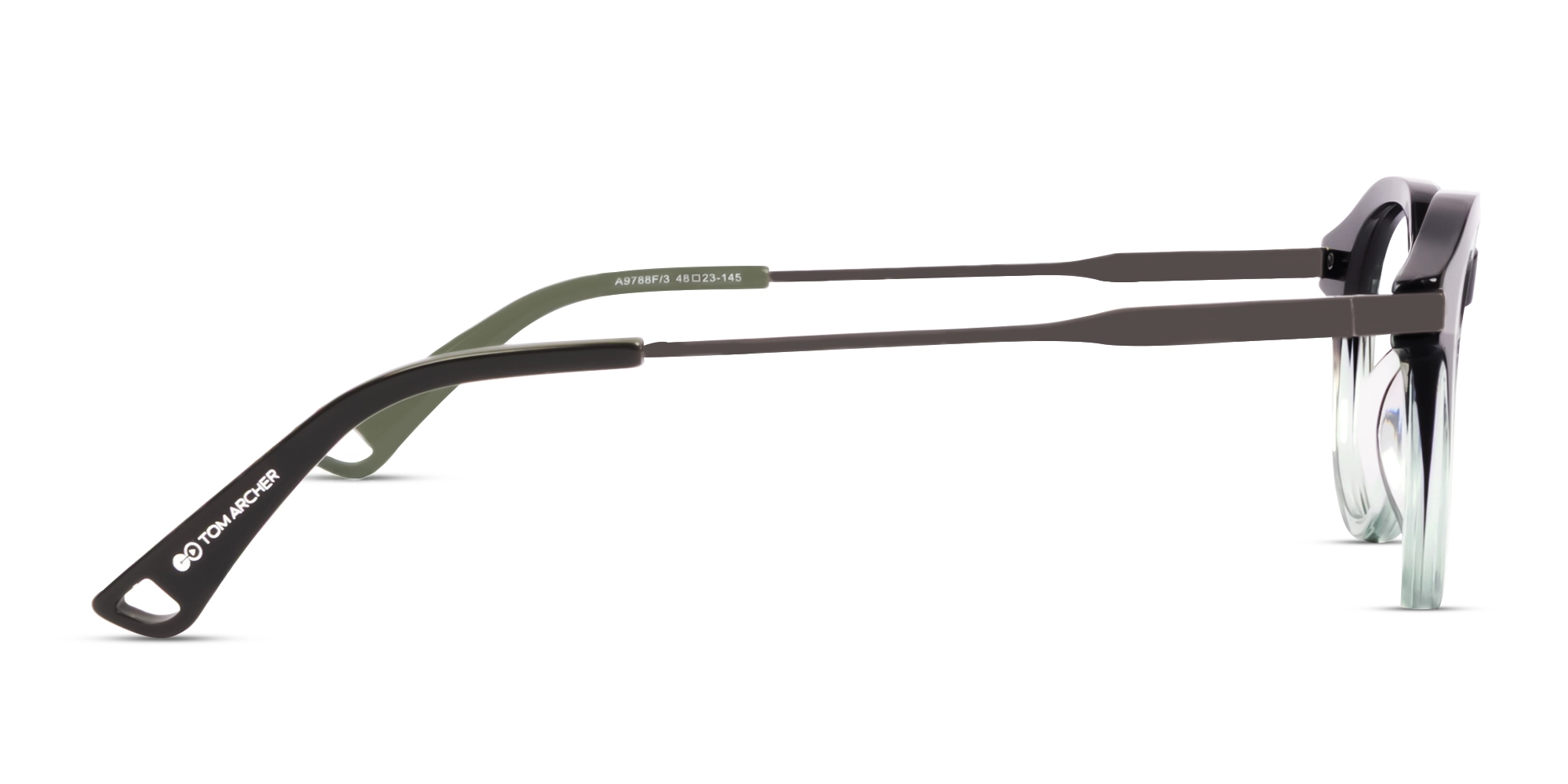 Black & Mint Ombre Round Keyhole Bridge Glasses-4