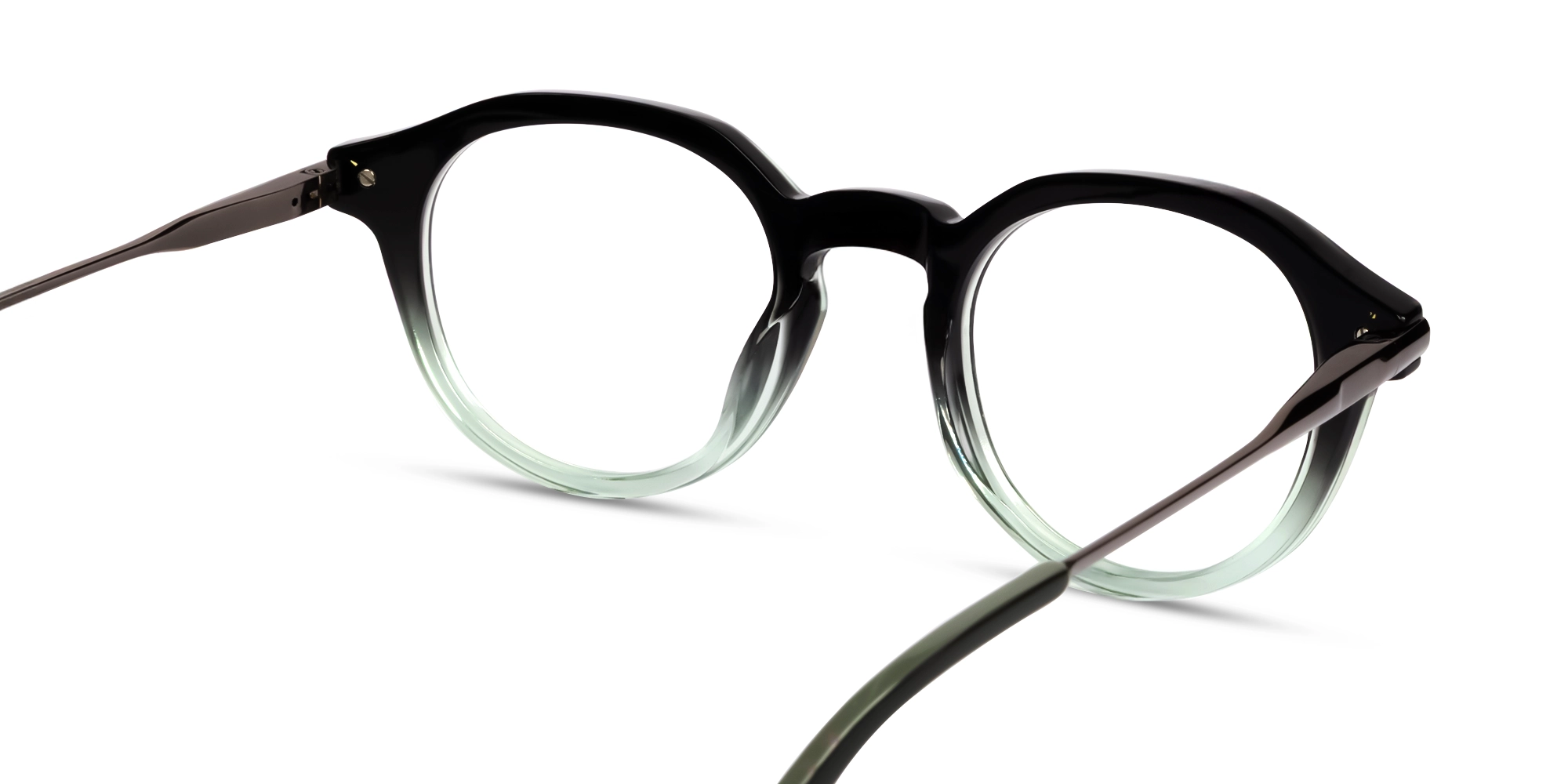 Black & Mint Ombre Round Keyhole Bridge Glasses-5
