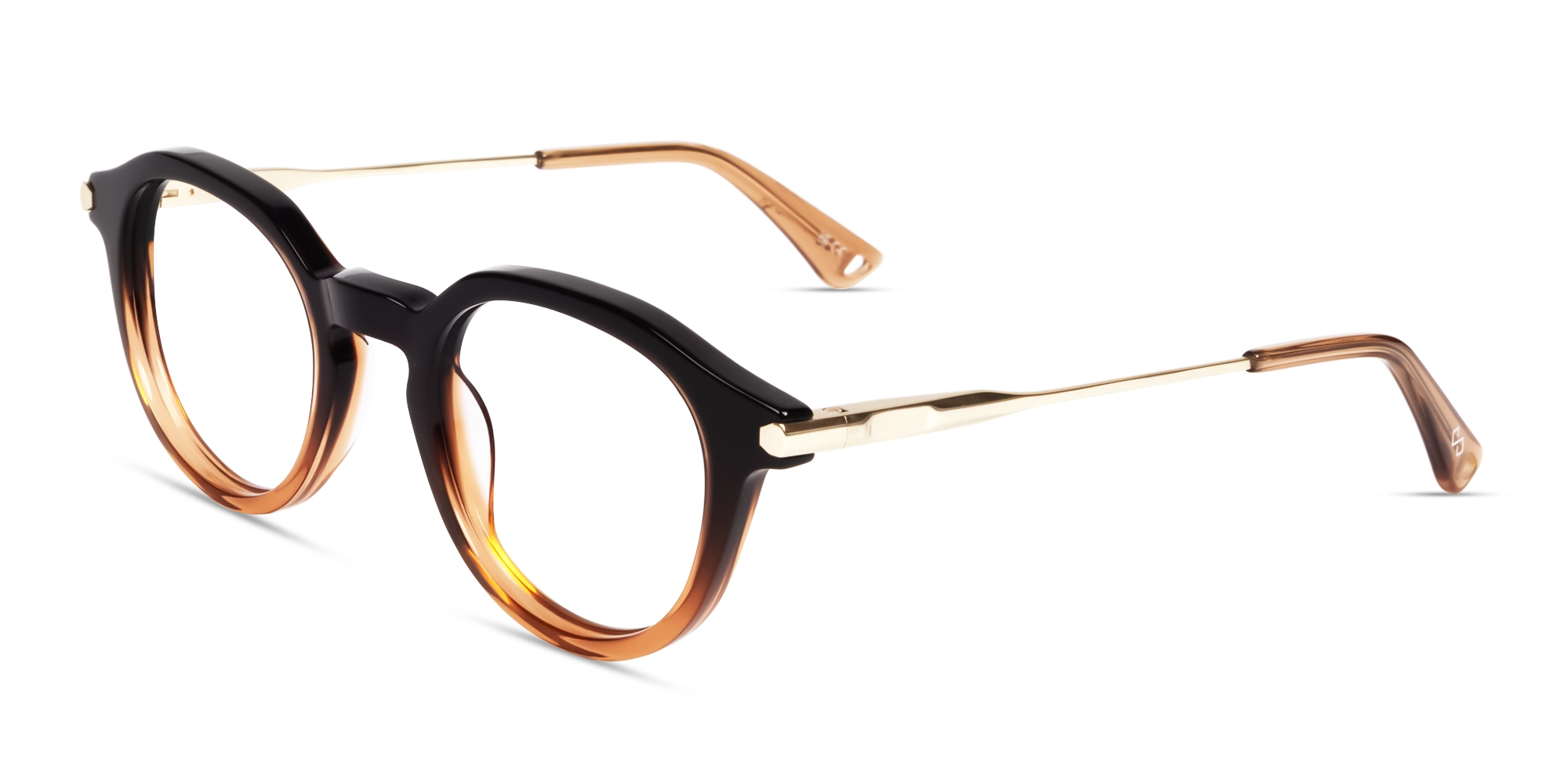 Brown Ombre Round Keyhole Bridge Glasses-3 Brown Ombre Round Keyhole Bridge Glasses-3