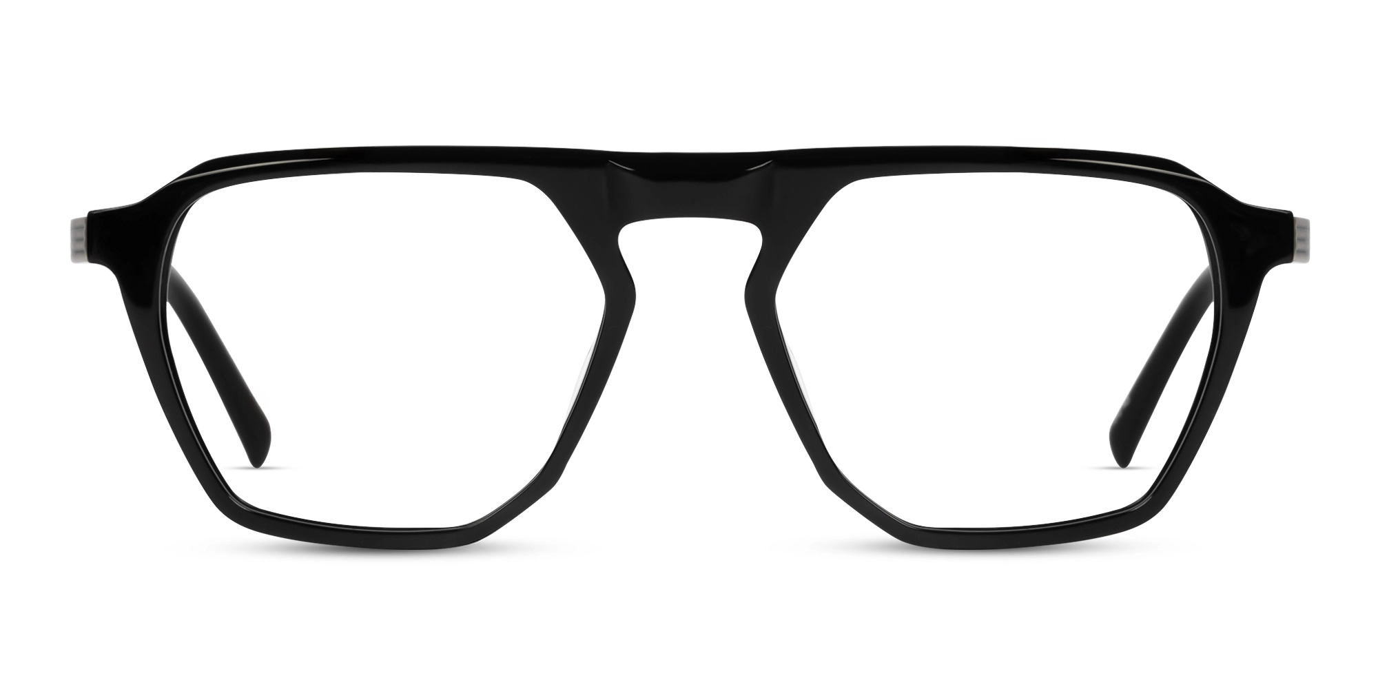 Black Pilot Flat Top Full-Rim Glasses-1