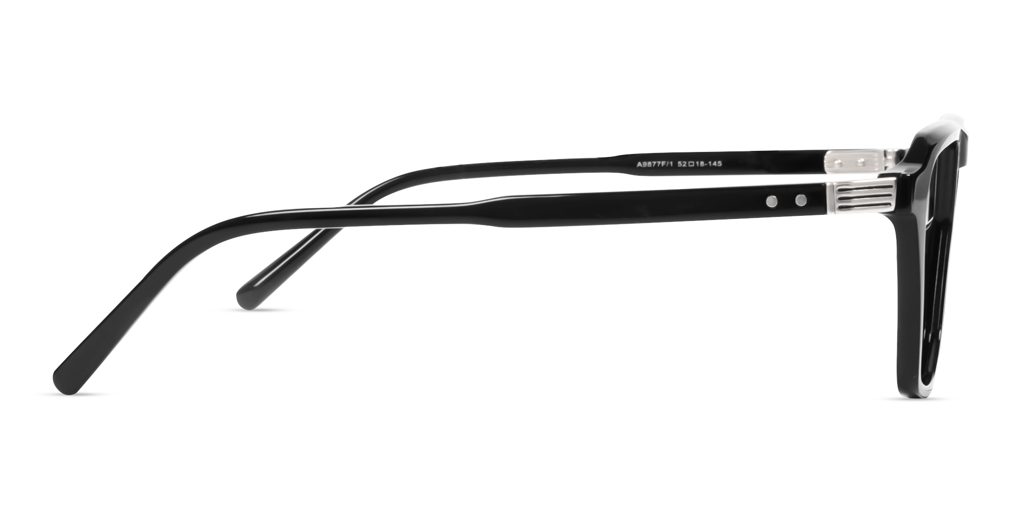 Black Pilot Flat Top Full-Rim Glasses-4