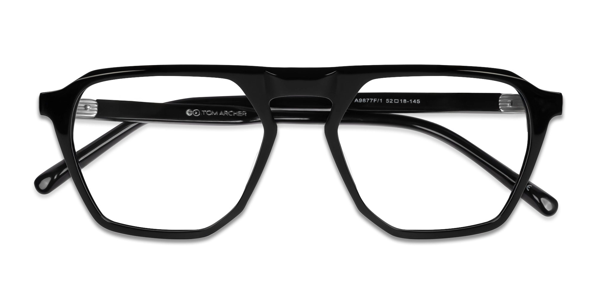 Black Pilot Flat Top Full-Rim Glasses-6