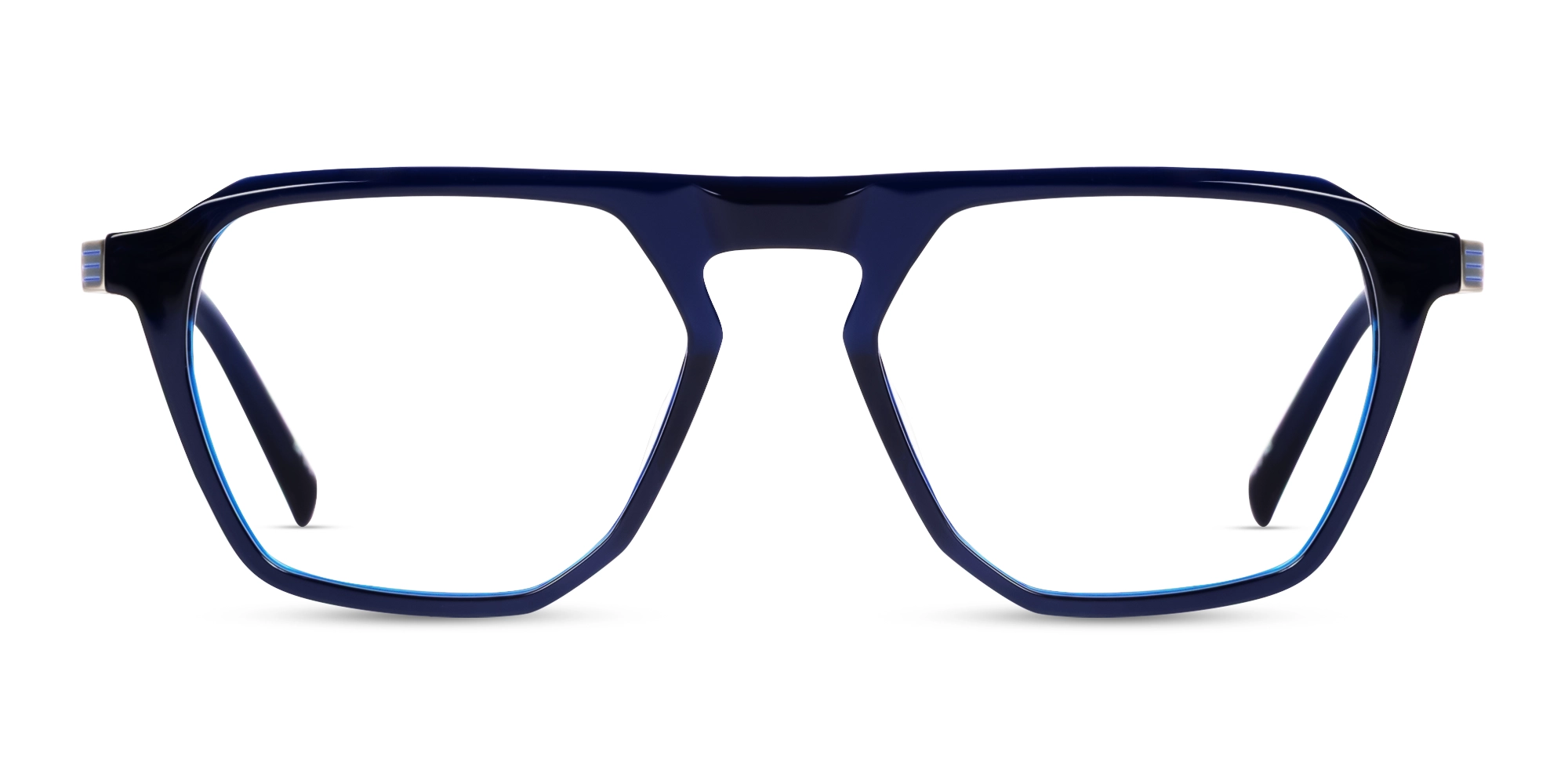 Navy Blue Pilot Flat Top Full-Rim Glasses-1 Navy Blue Pilot Flat Top Full-Rim Glasses-1