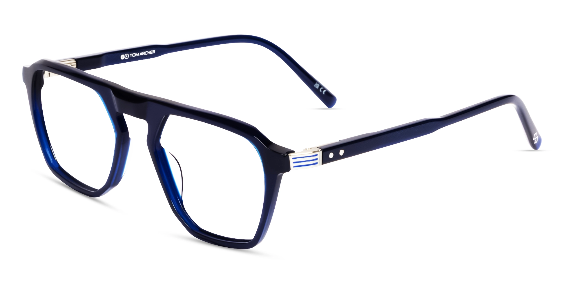 Navy Blue Pilot Flat Top Full-Rim Glasses-3 Navy Blue Pilot Flat Top Full-Rim Glasses-3
