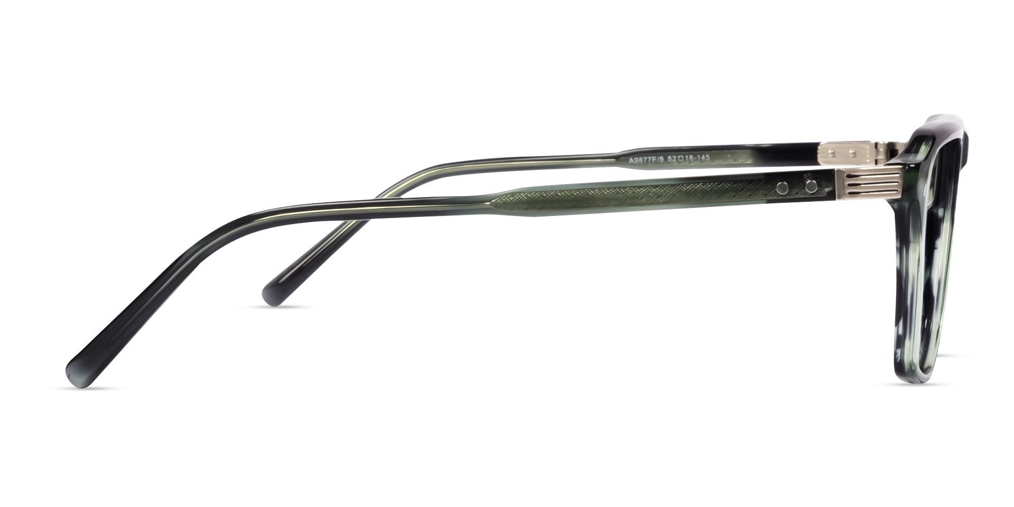 Crystal Sage Green Pilot Flat Top Full-Rim Glasses-4