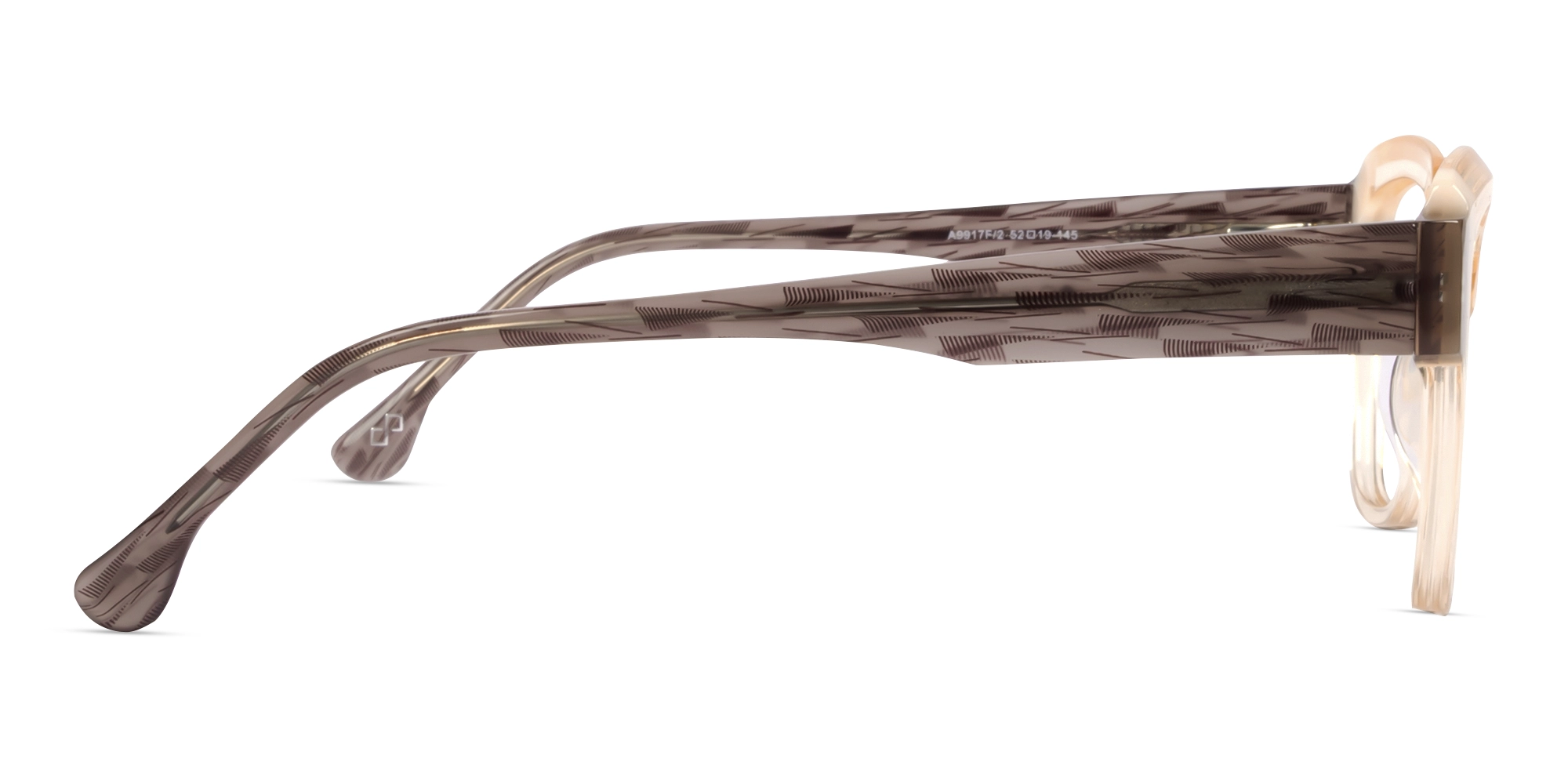 Crystal Peach Cateye Geometric Glasses-3