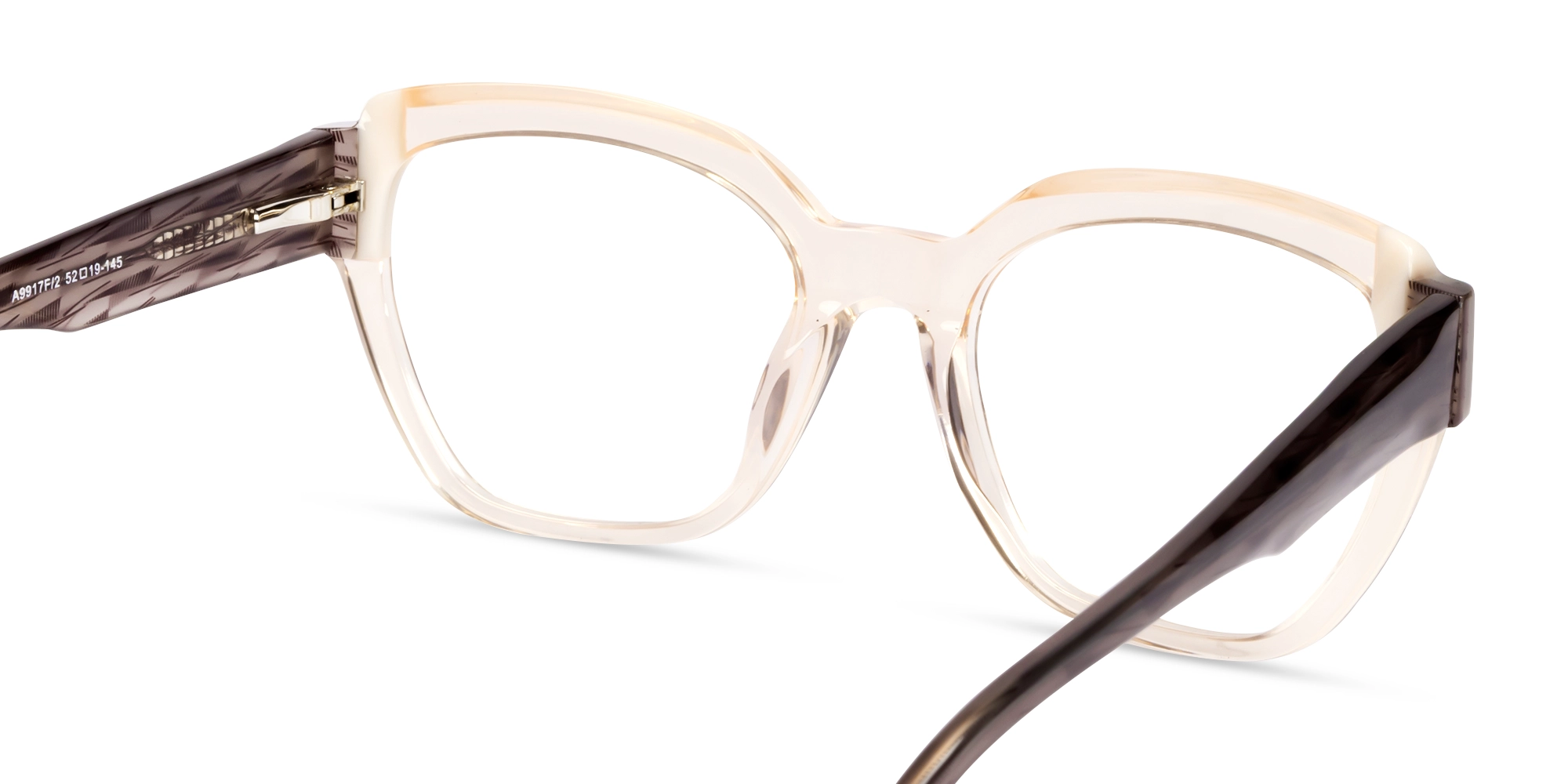 Crystal Peach Cateye Geometric Glasses-4