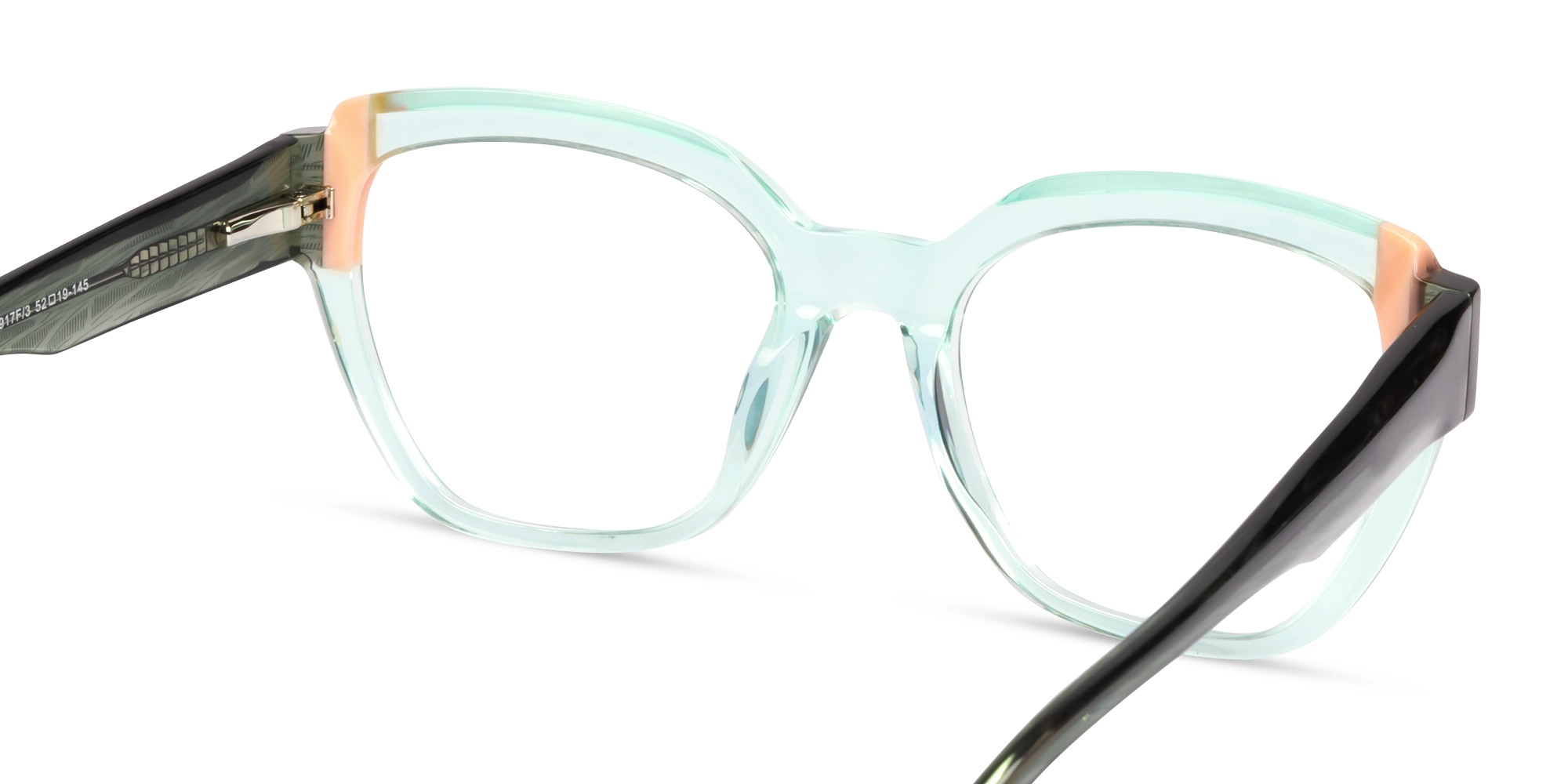 Crystal Cyan Cateye Geometric Glasses-4