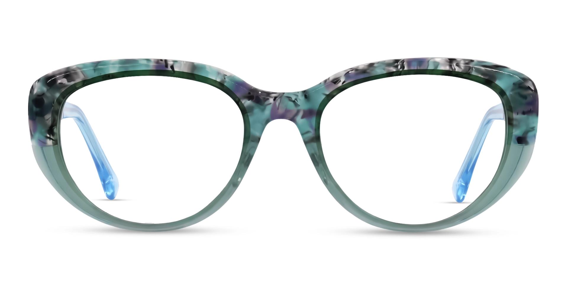Aqua Marble Oval Cat-Eye Full-Rim Glasses For Women-1