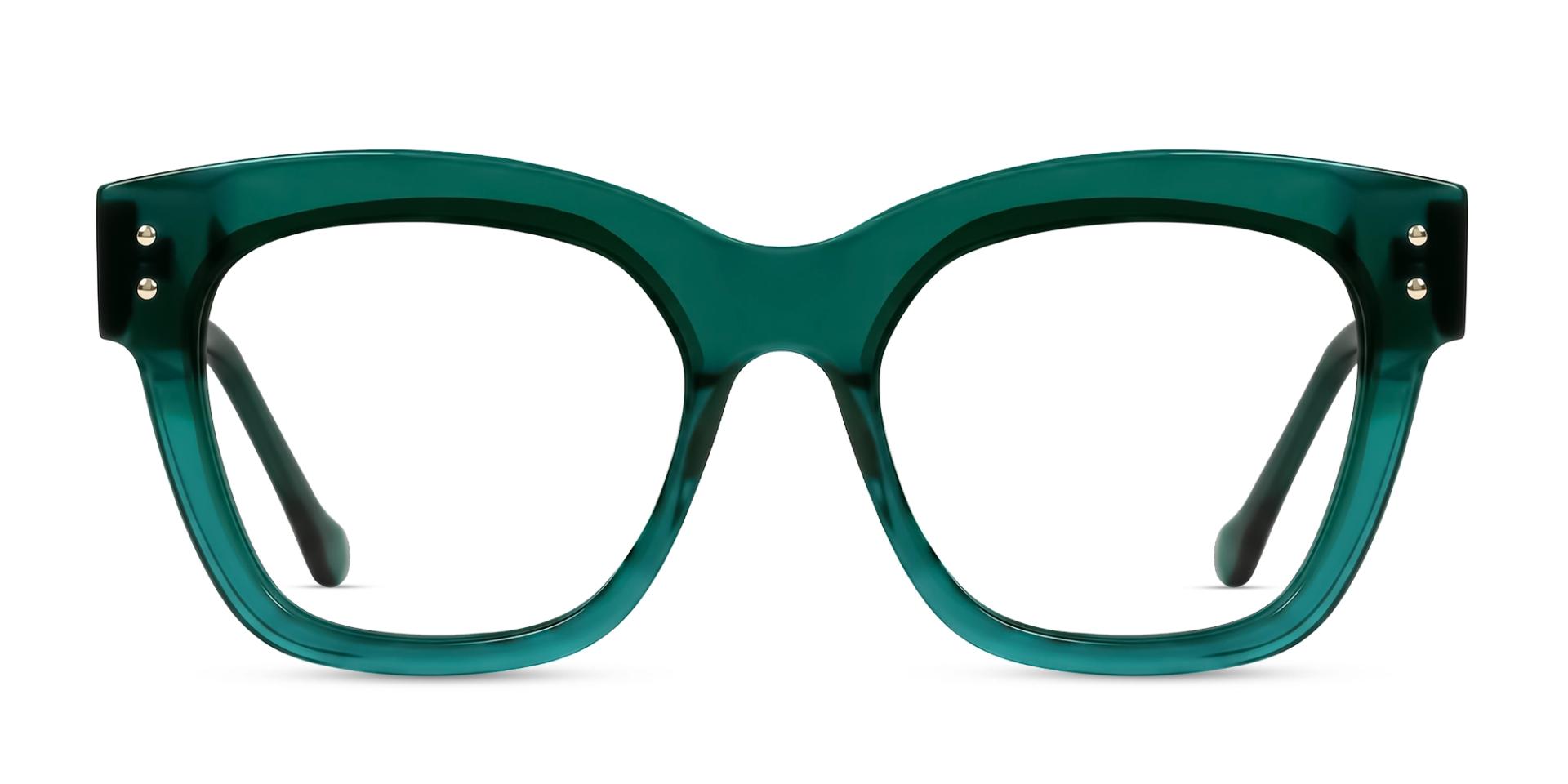 Crystal Teal Square Fullrim Attractive Glasses-1