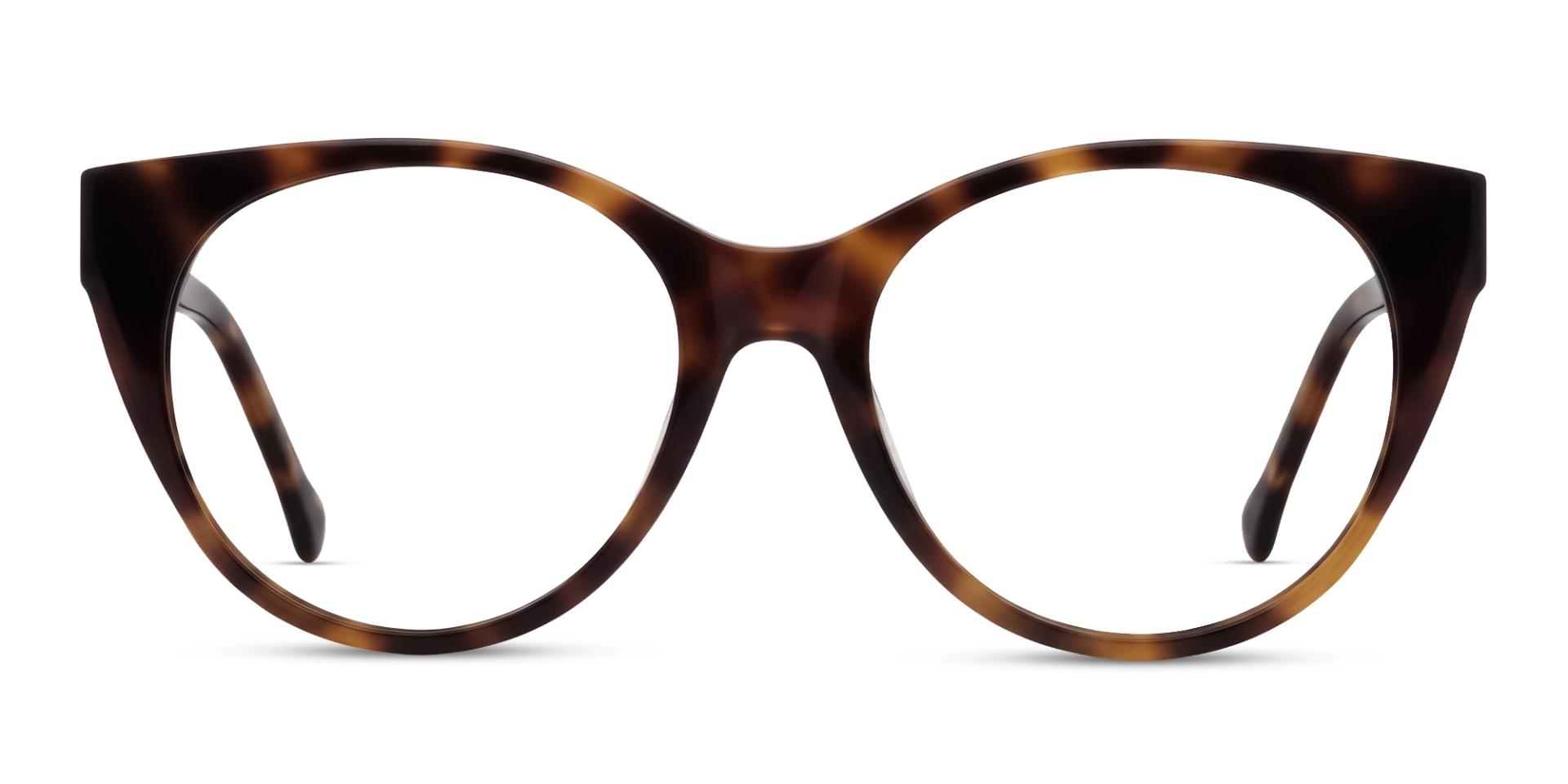 Honey Tortoise Round Cat-Eye Glasses For Women-1