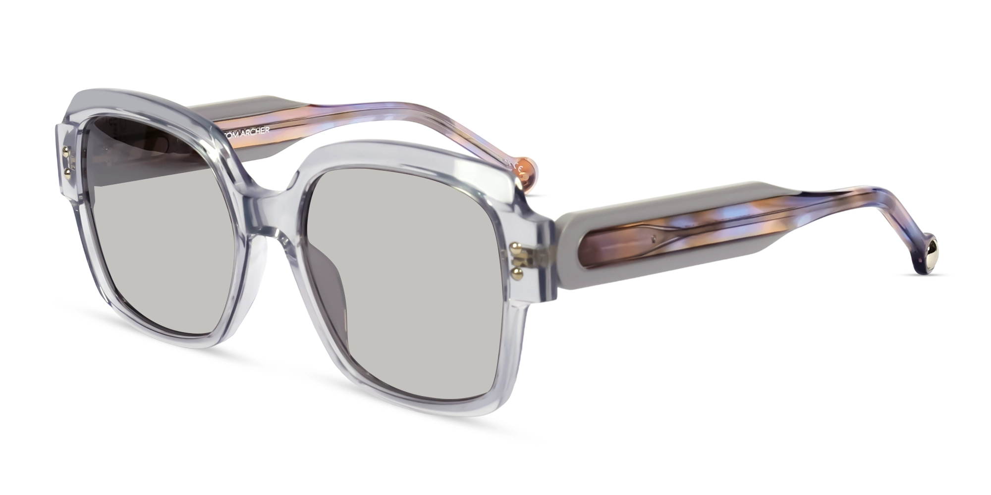Crystal Grey Square Frame With Sillver Mirror Tints-3 Crystal Grey Square Frame With Sillver Mirror Tints-3