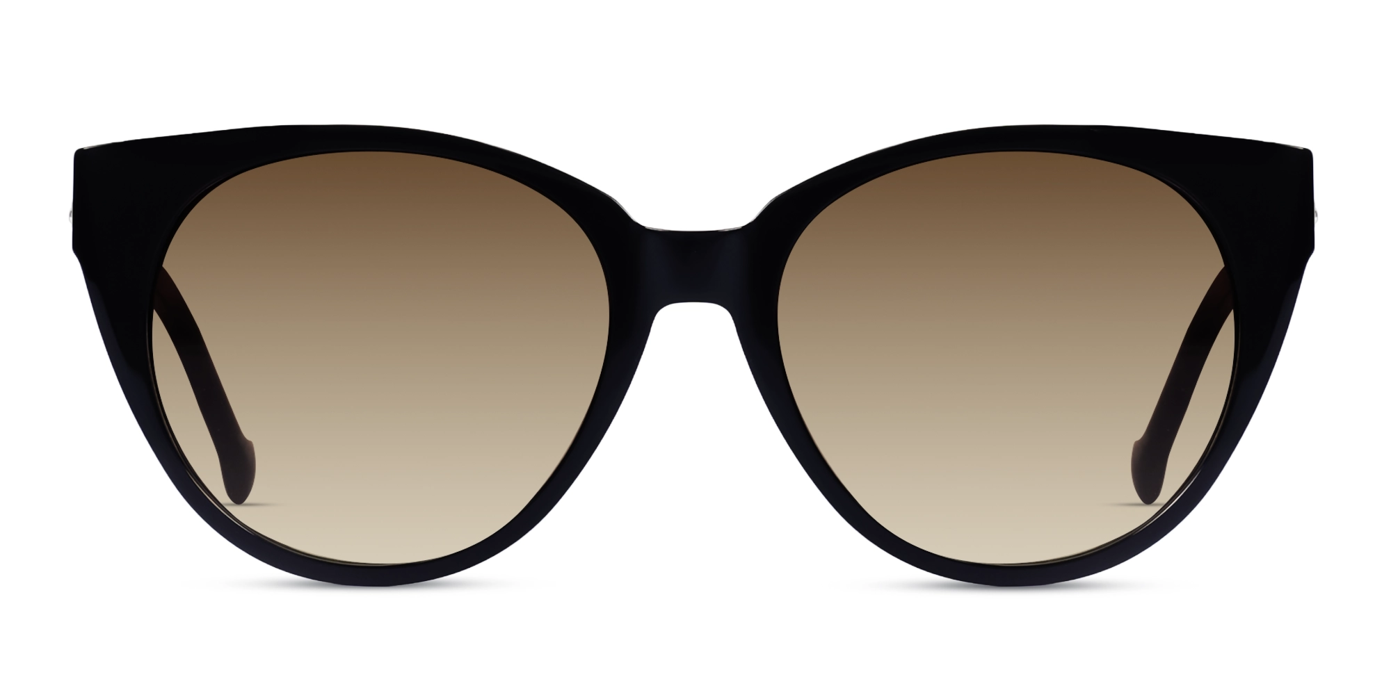 Black Round Cat Eye Frame With Brown Gradient Tints-1