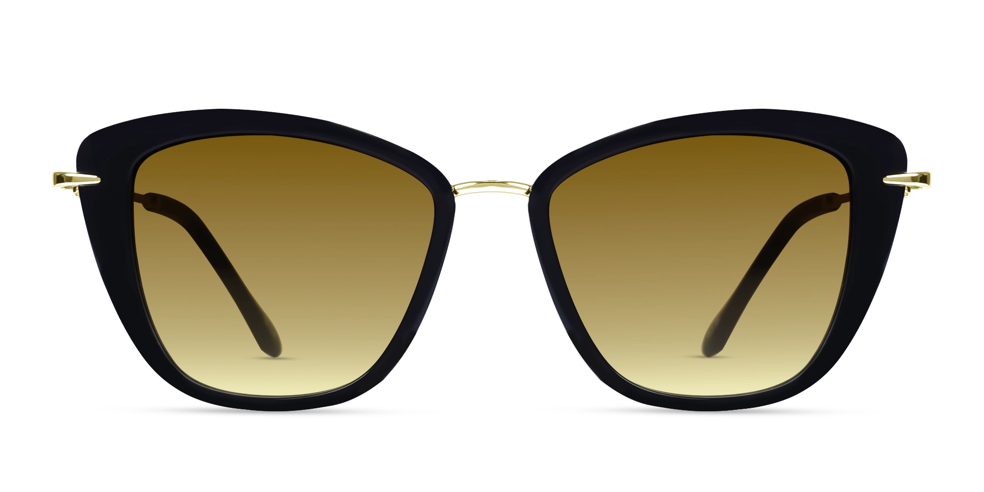 Black Cat-Eye Frame With Brown Gradient Tint Sunglasses-1 Black Cat-Eye Frame With Brown Gradient Tint Sunglasses-1
