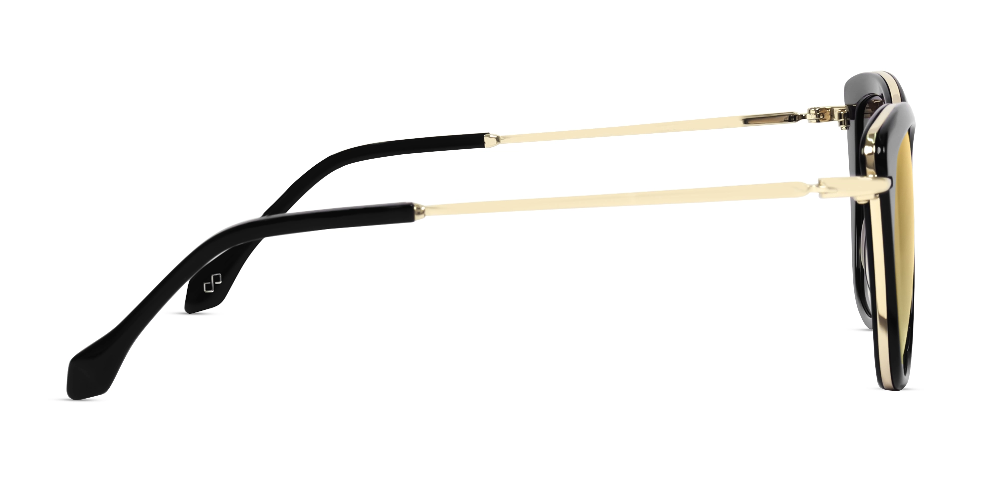 Black Cat-Eye Frame With Brown Gradient Tint Sunglasses-4