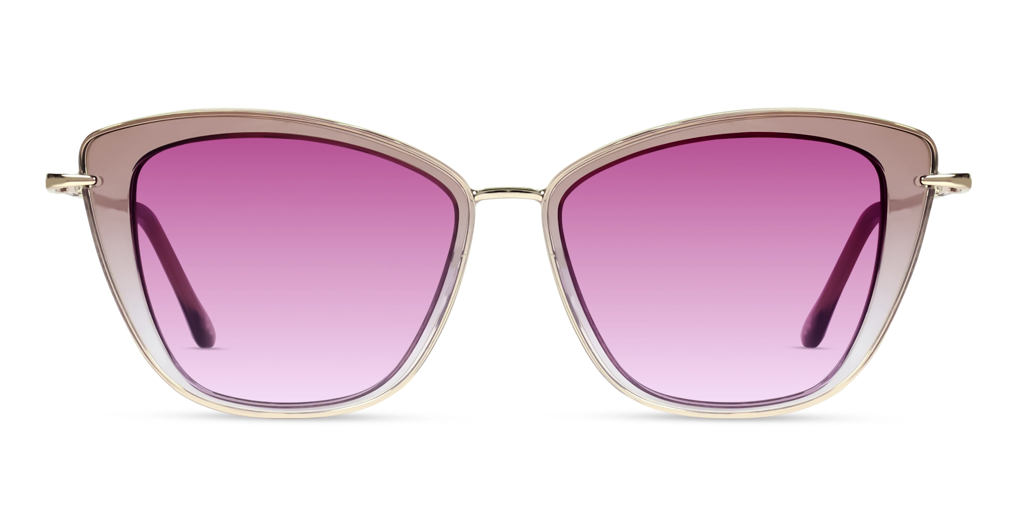 Crystal Brown Ombre Frame With Pink Tint Sunglasses-1