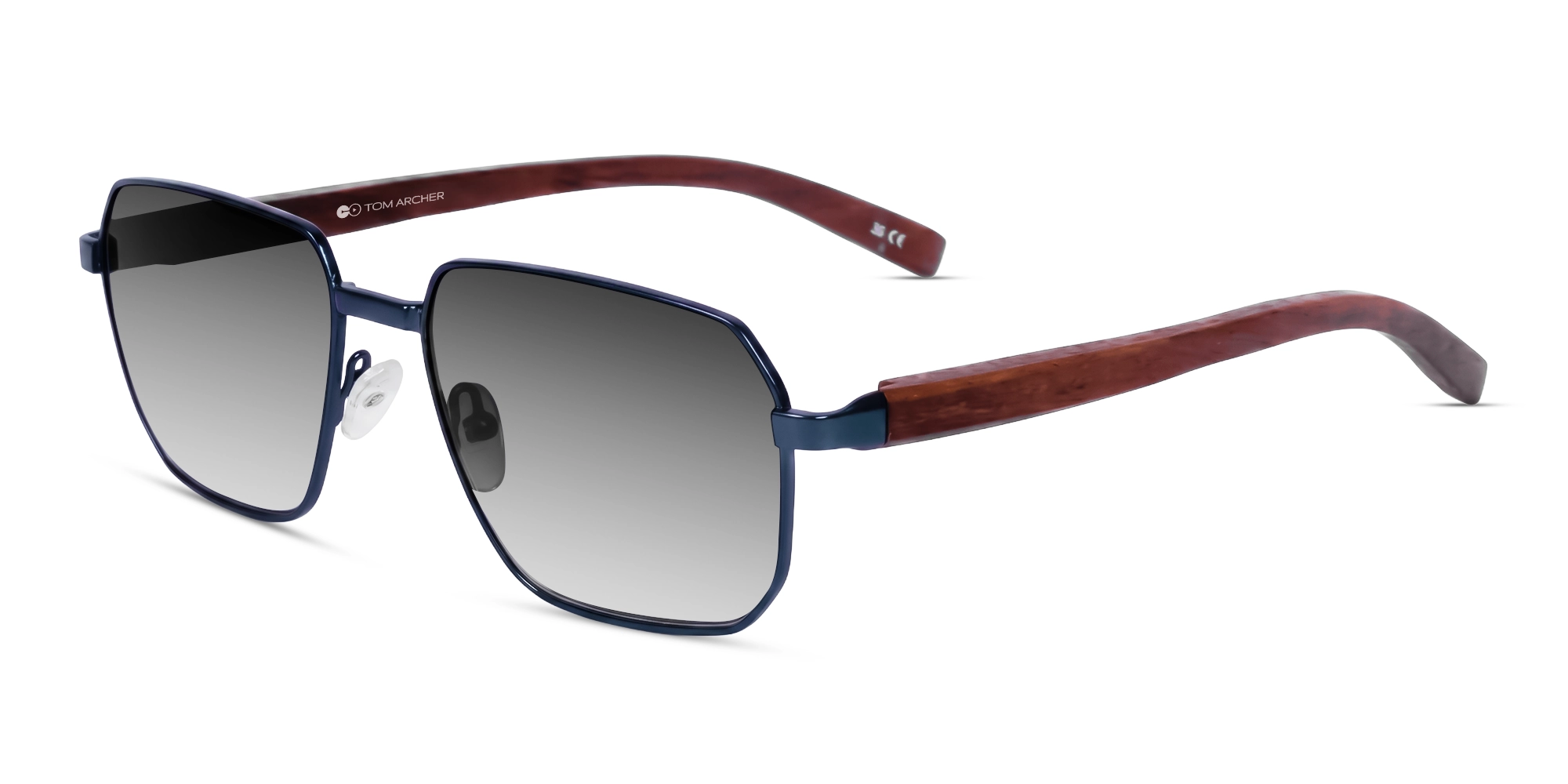 Metallic Blue Metal Frame With Dark Grey Tint Sunglasses-3 Metallic Blue Metal Frame With Dark Grey Tint Sunglasses-3