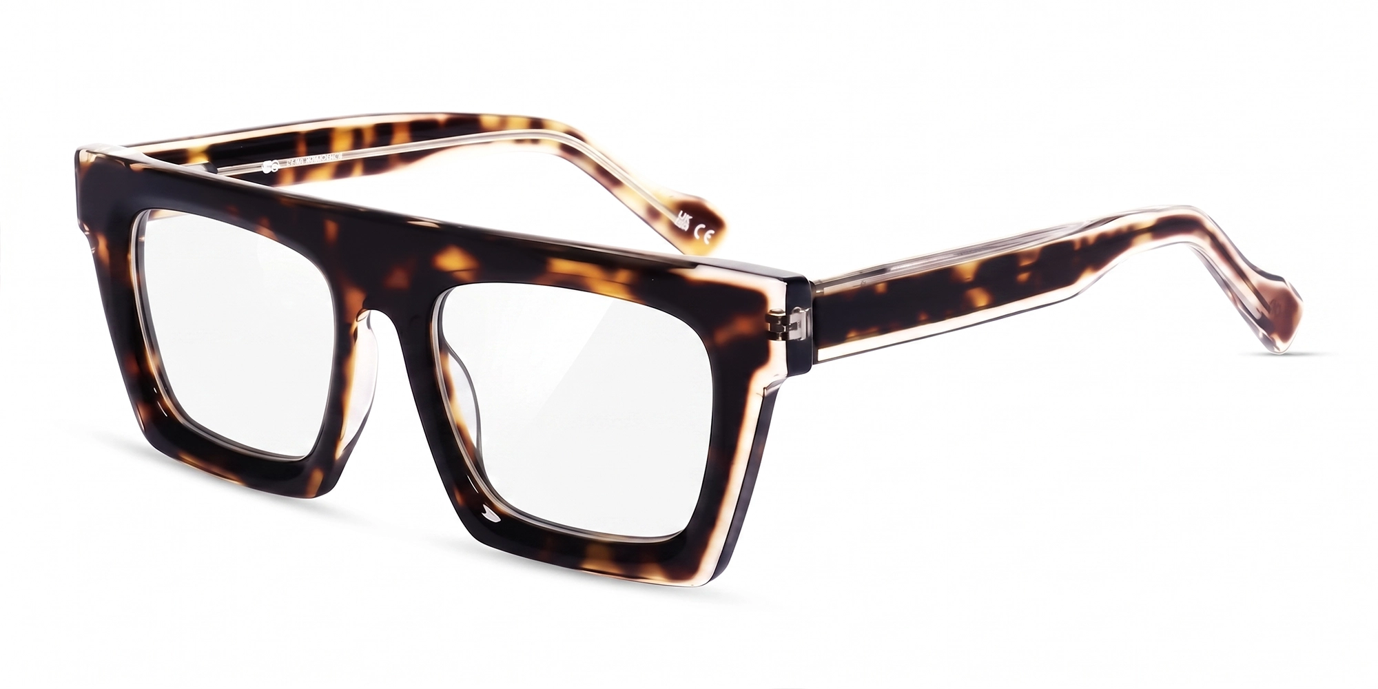 Honey Tortoise Square Flat-Top Glasses-3 Honey Tortoise Square Flat-Top Glasses-3