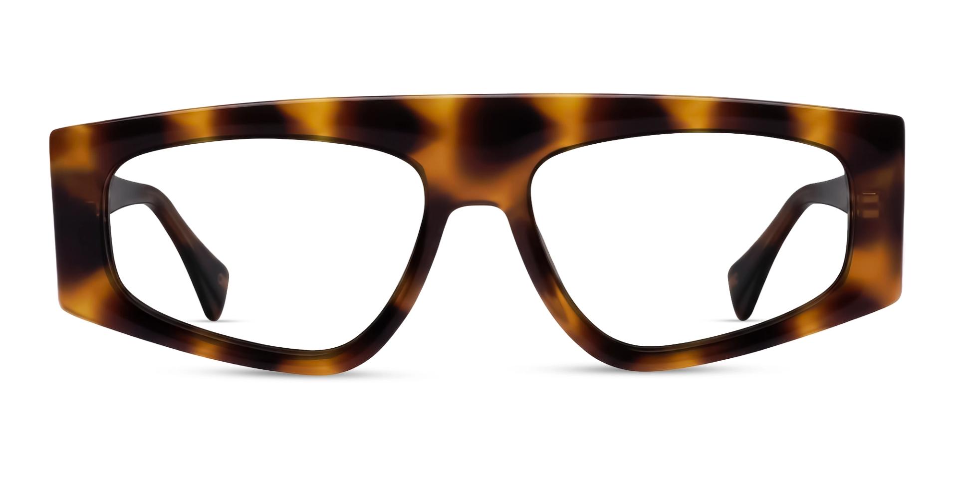 Honey Tortoise Rectangle Geometric Flat-top Glasses-1 Honey Tortoise Rectangle Geometric Flat-top Glasses-1