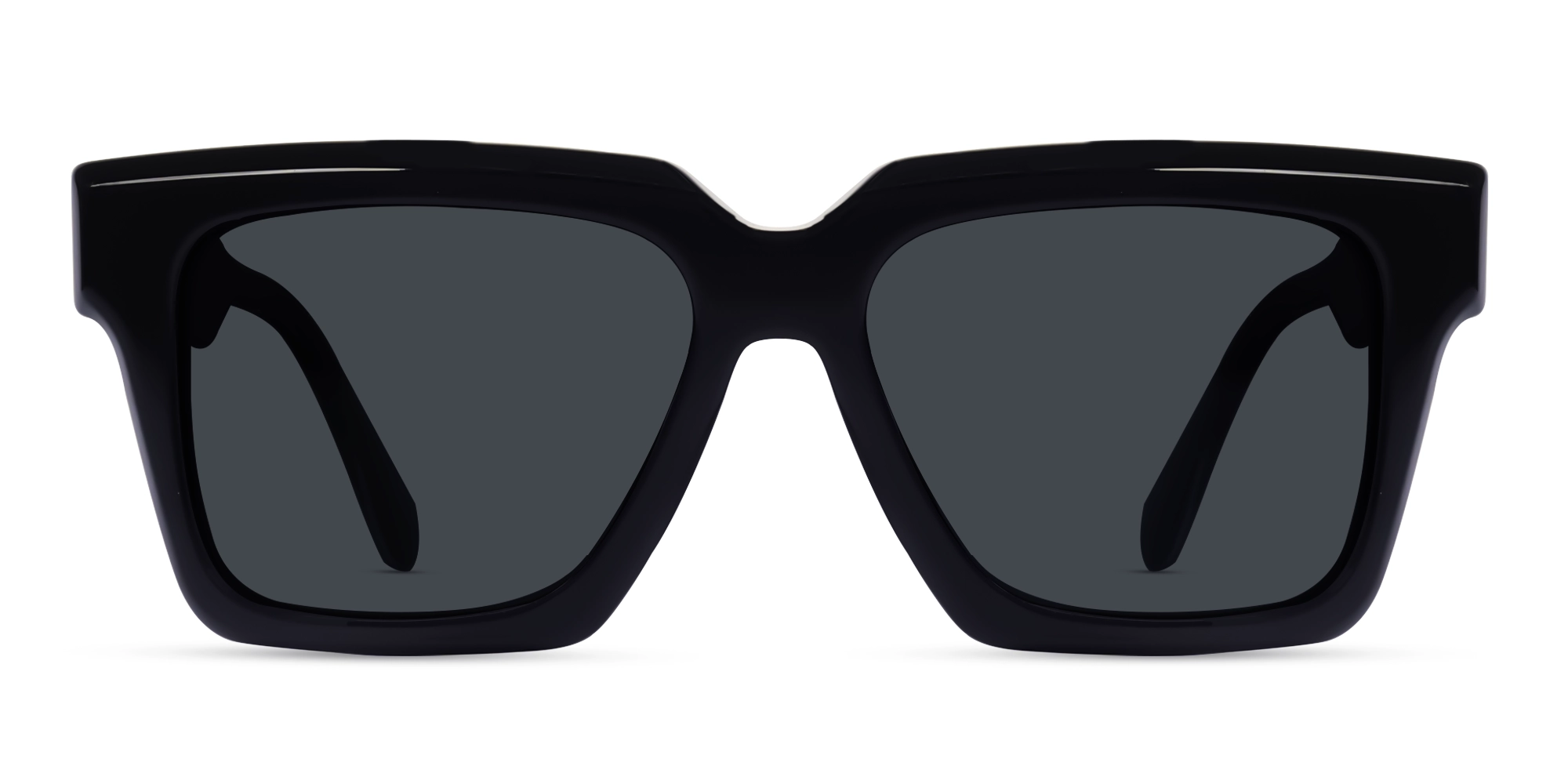 Black Square Frame Sunglasses With Grey Tint-1