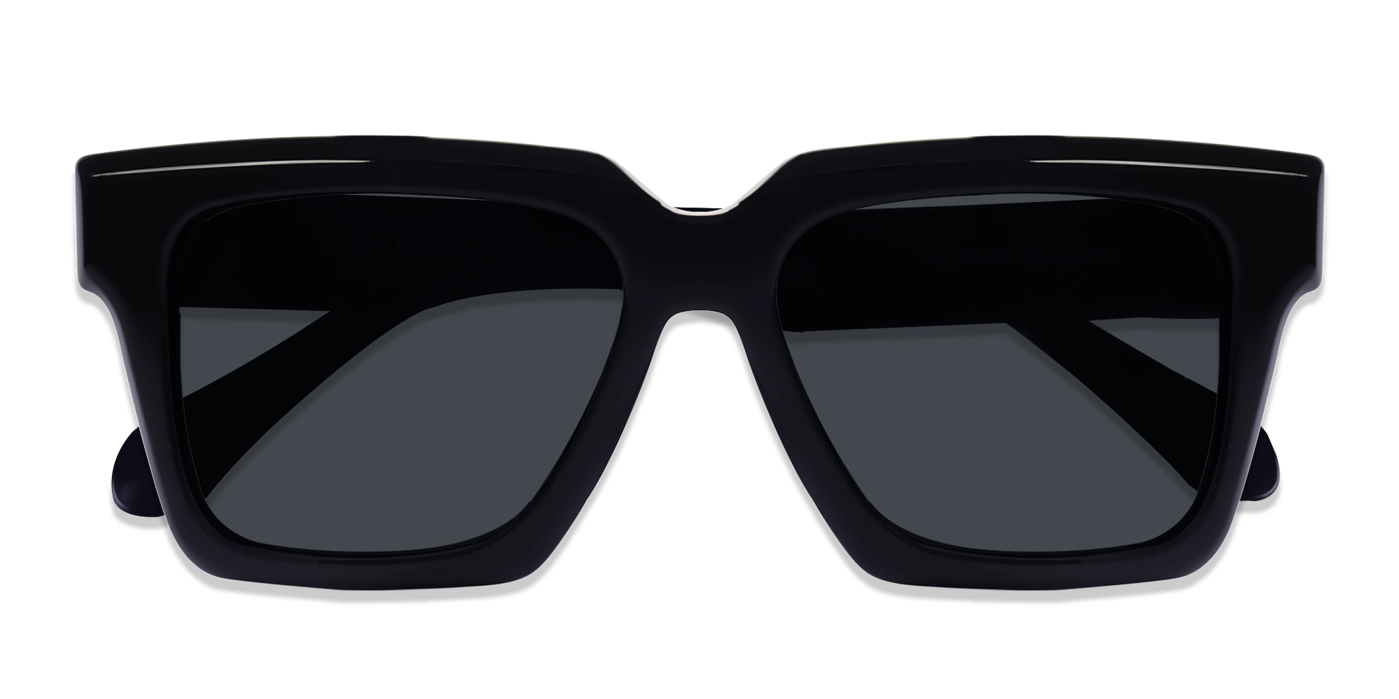 Black Square Frame Sunglasses With Grey Tint-6