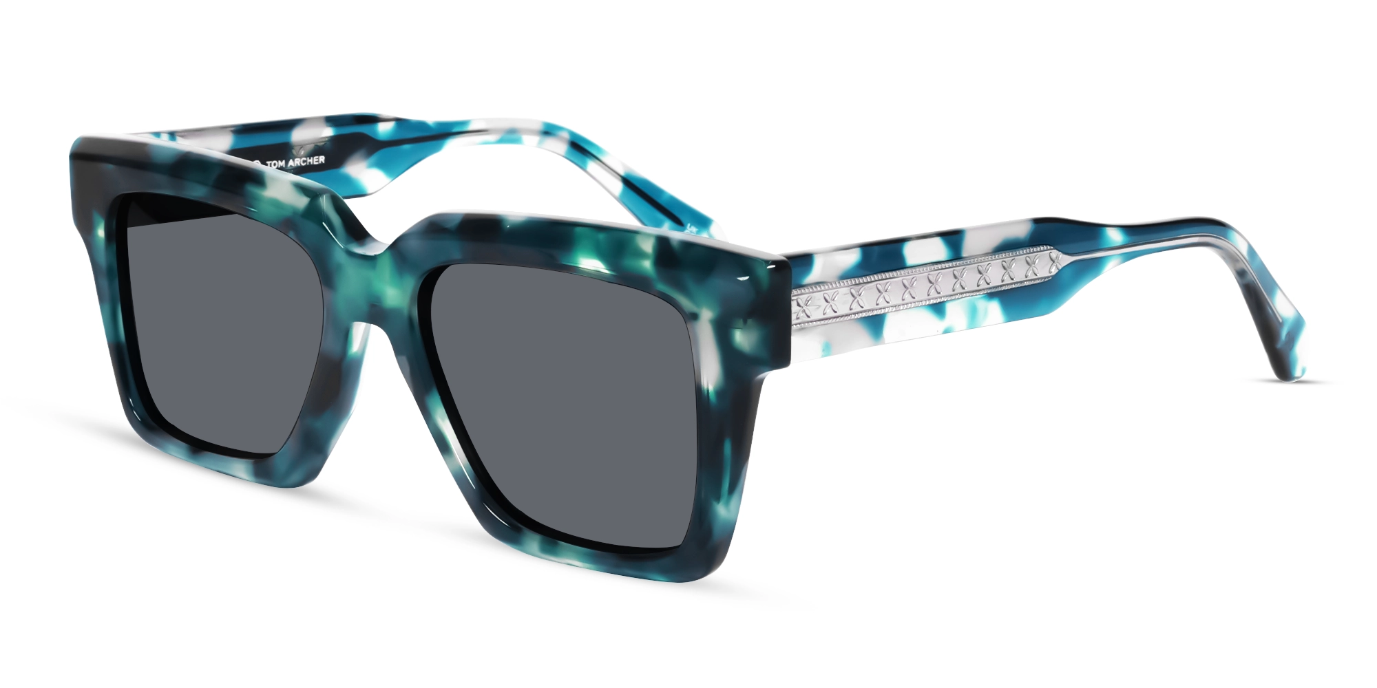 Green Tortoise Sunglasses With Grey Tint-3