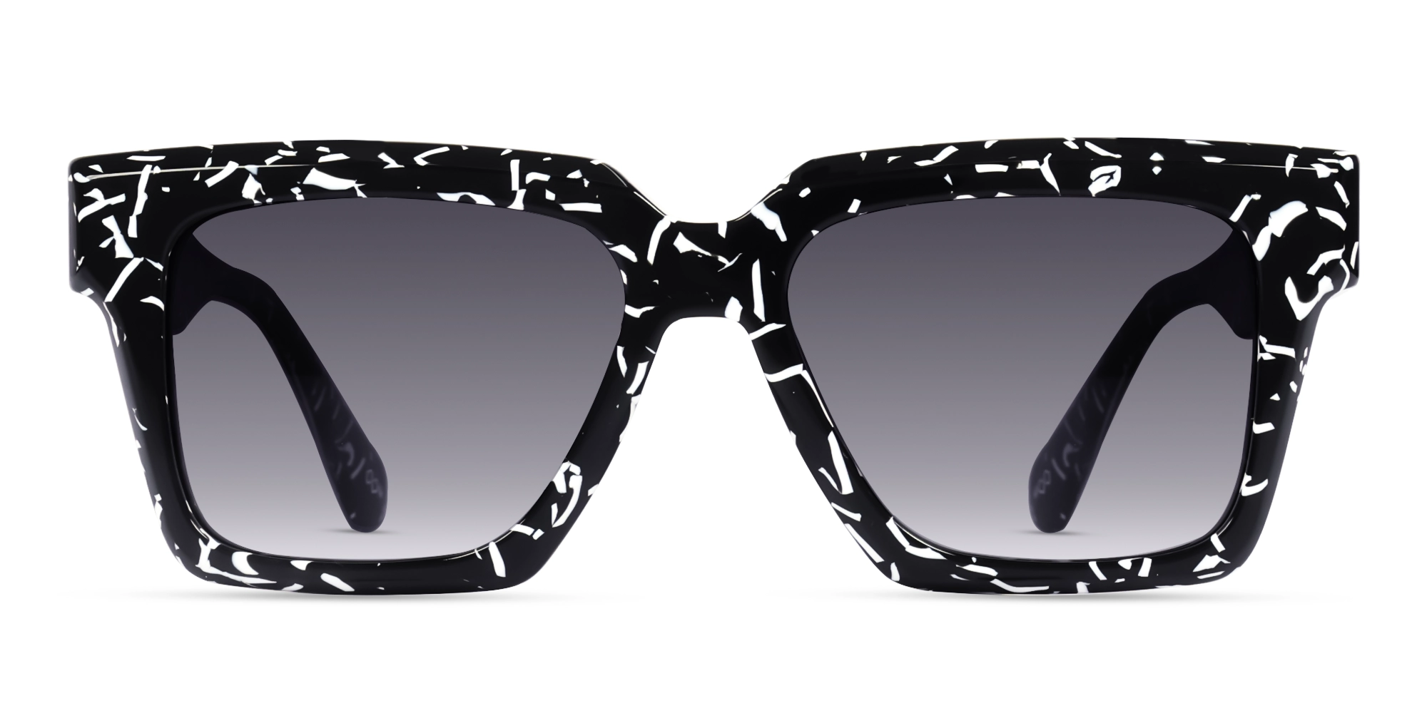 Black Square Designer Sunglasses With Grey Tint-1