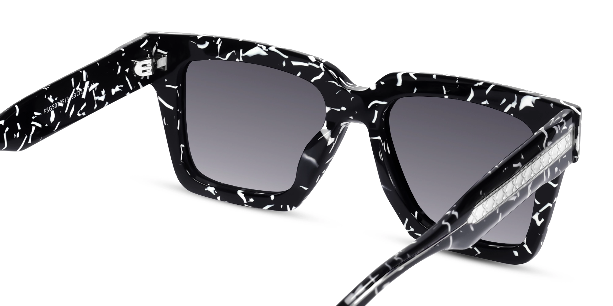 Black Square Designer Sunglasses With Grey Tint-5