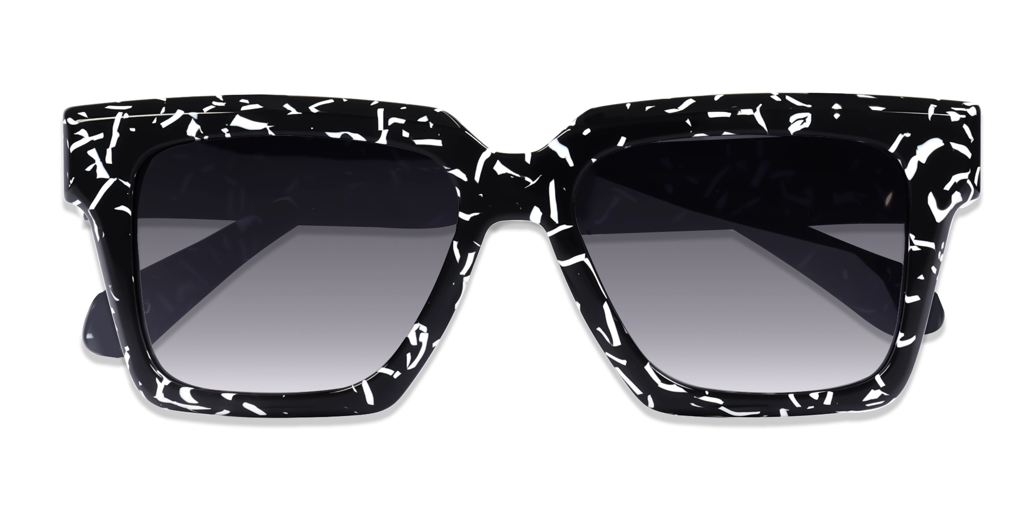 Black Square Designer Sunglasses With Grey Tint-6