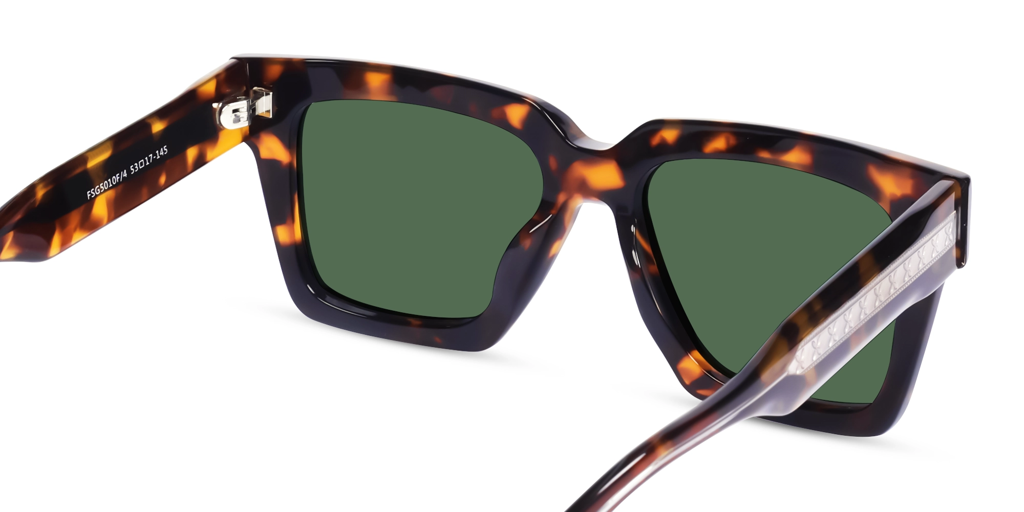 Tortoise Shell Sunglasses With Green Lenses-5