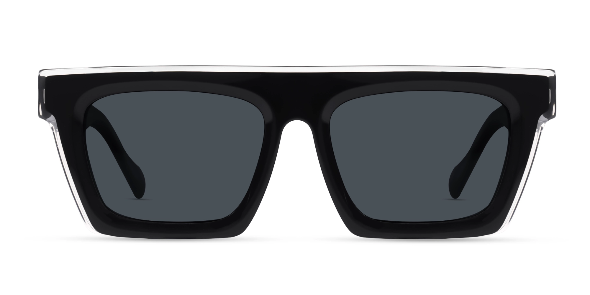 Black Flat Top Sunglasses With Grey Tint Sunglasses-1 Black Flat Top Sunglasses With Grey Tint Sunglasses-1