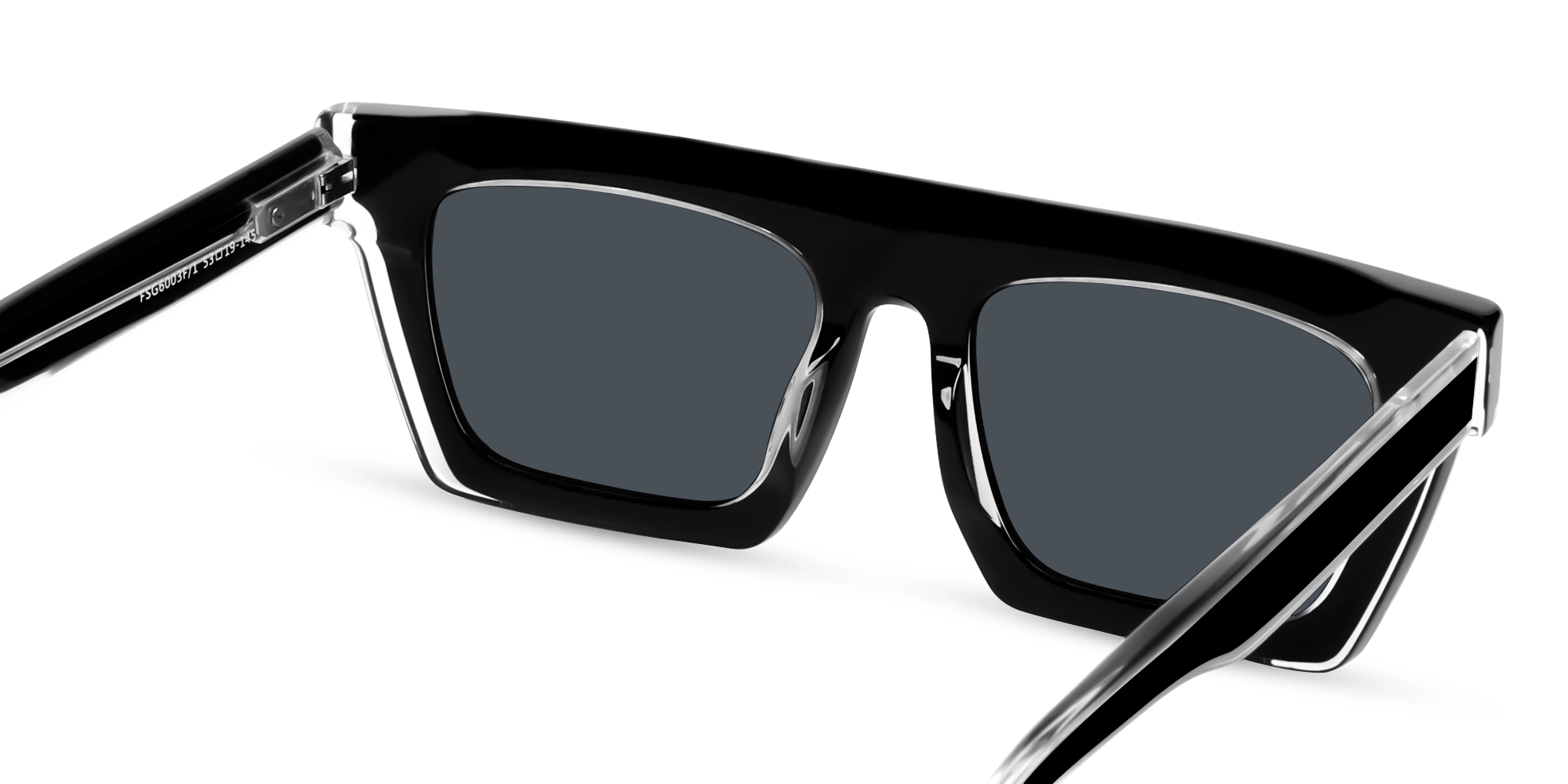 Black Flat Top Sunglasses With Grey Tint Sunglasses-5