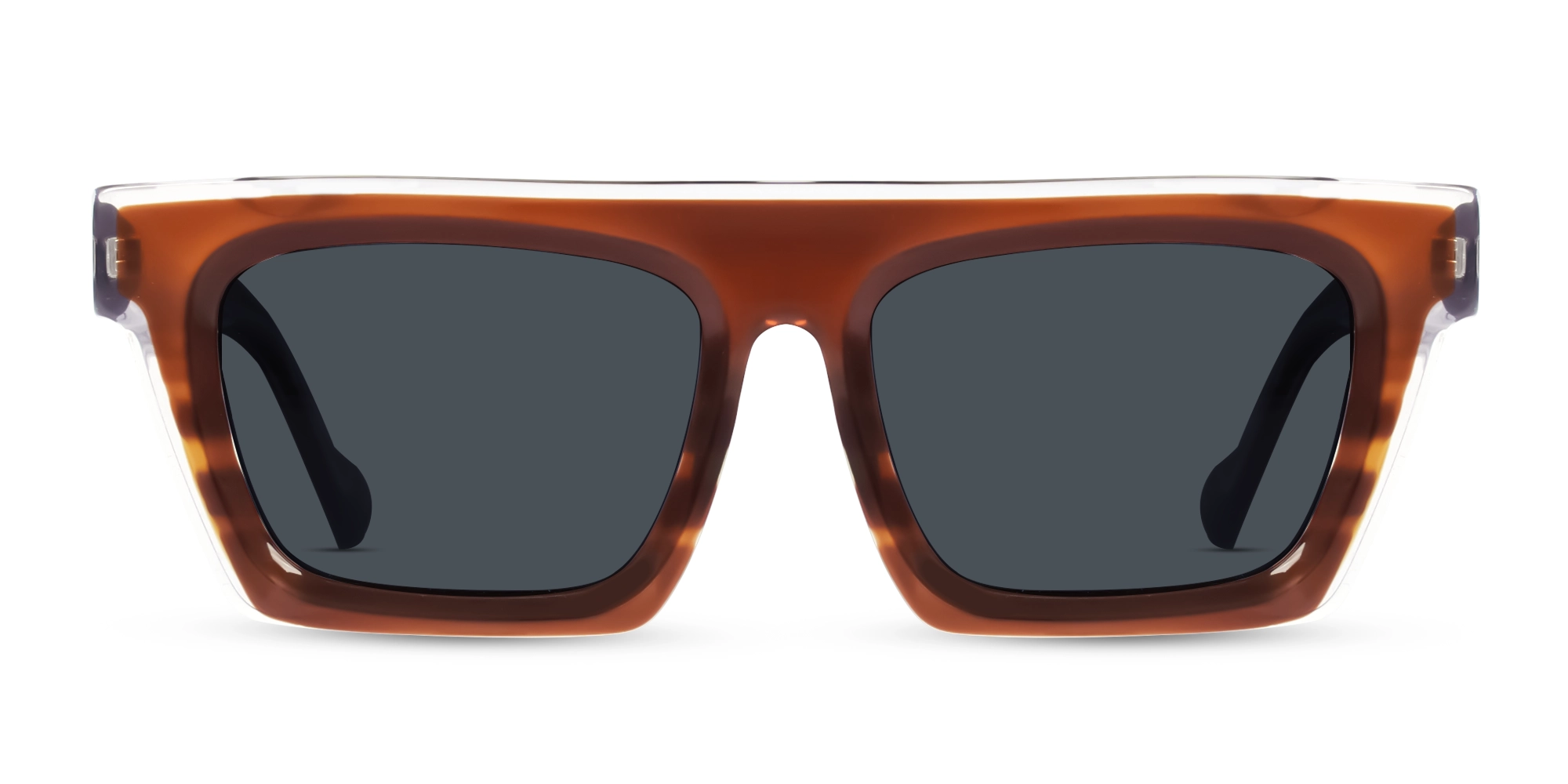 Rust Grotto Square Frame With Grey Tint Sunglasses-1
