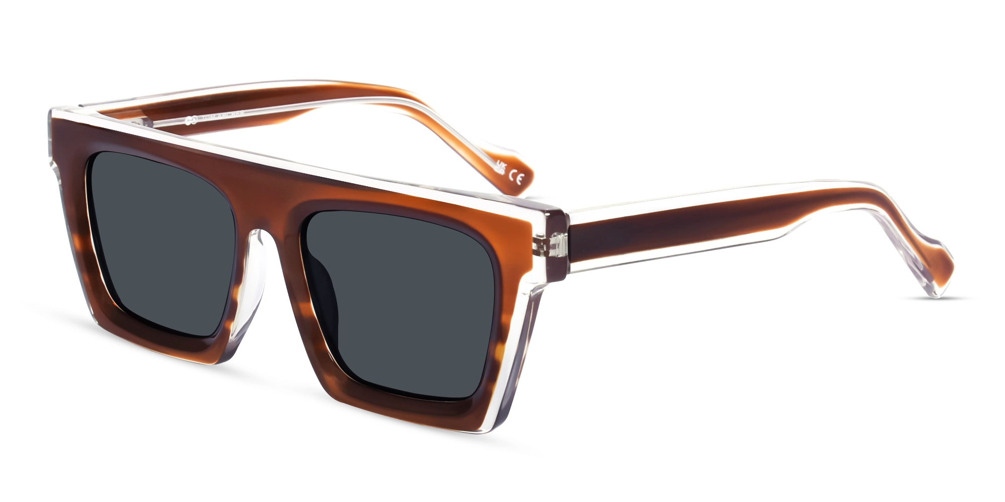 Rust Grotto Square Frame With Grey Tint Sunglasses-3 Rust Grotto Square Frame With Grey Tint Sunglasses-3