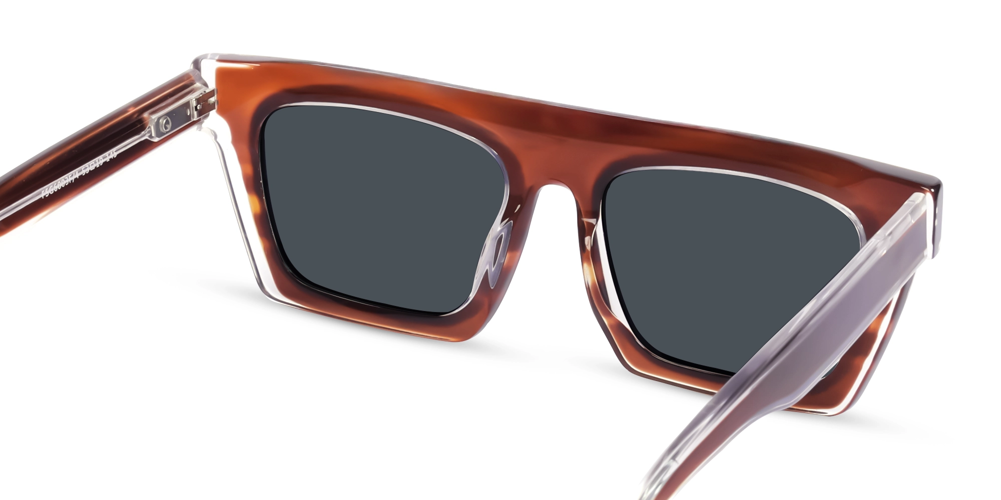 Rust Grotto Square Frame With Grey Tint Sunglasses-5