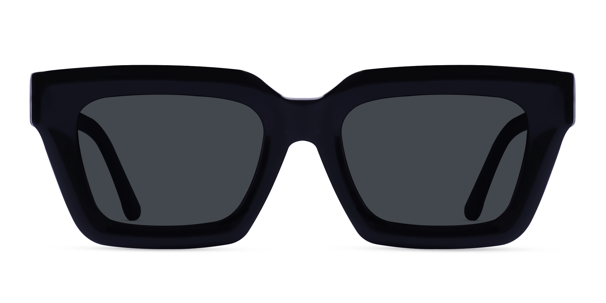 Square Black Frame With Dark Grey Tint Sunglassses-1 Square Black Frame With Dark Grey Tint Sunglassses-1