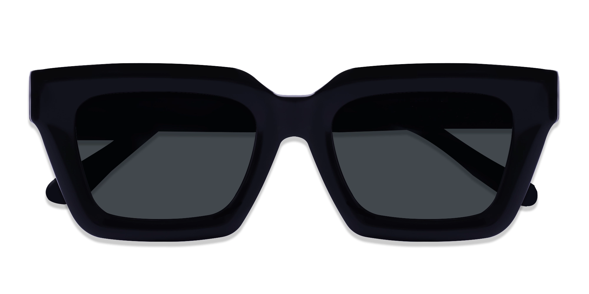 Square Black Frame With Dark Grey Tint Sunglassses-6