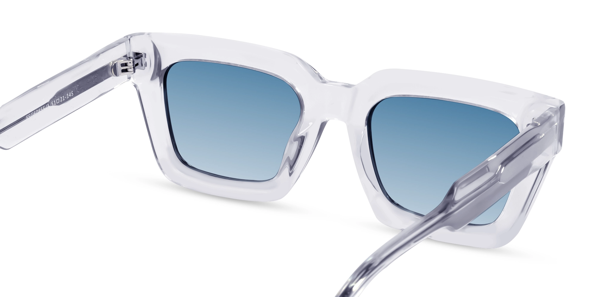 Crystal Clear Frame With Blue Tint Sunglasses-5