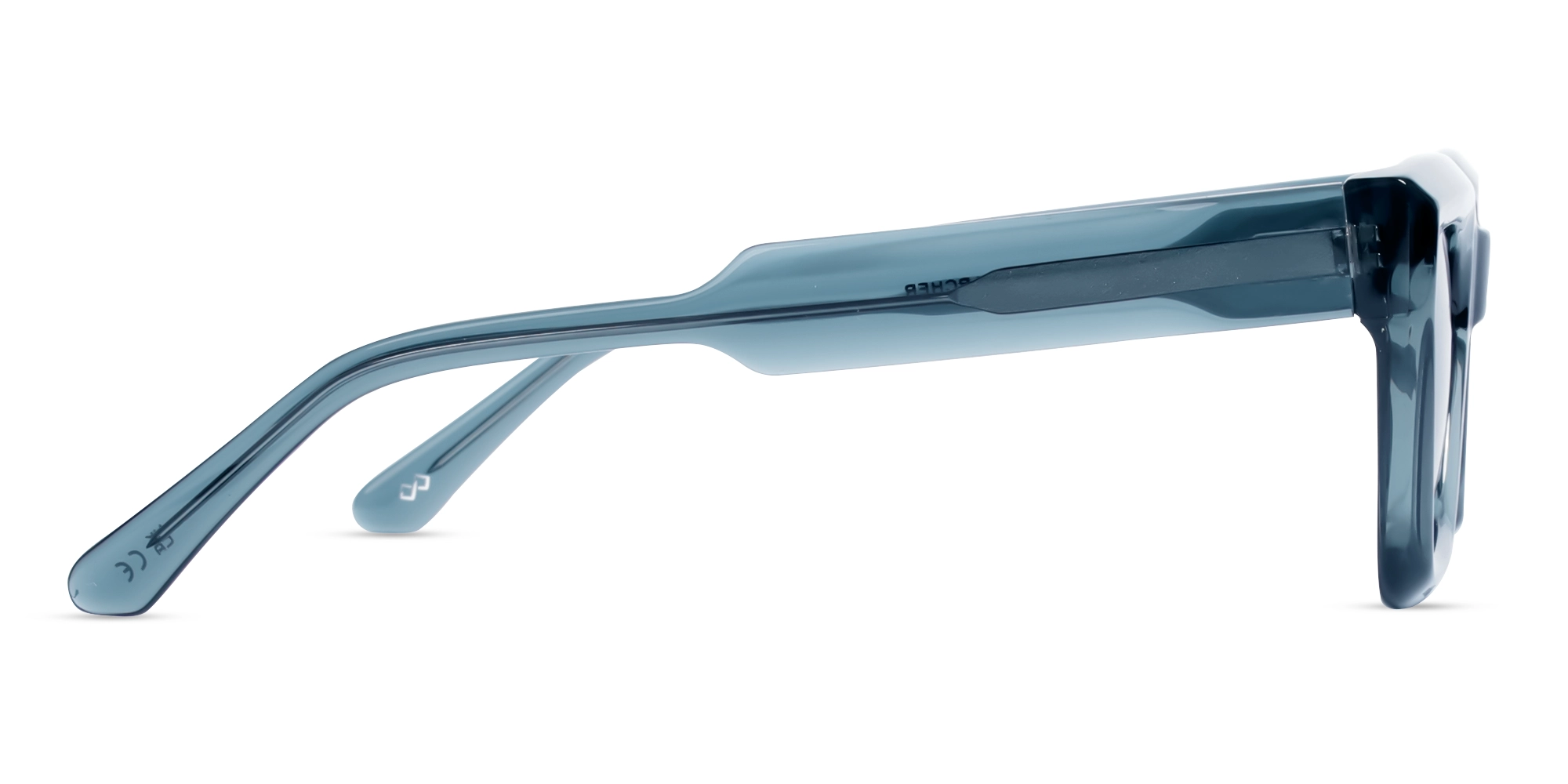 Crystal Teal Square Frame With Grey Tint Sunglasses-4