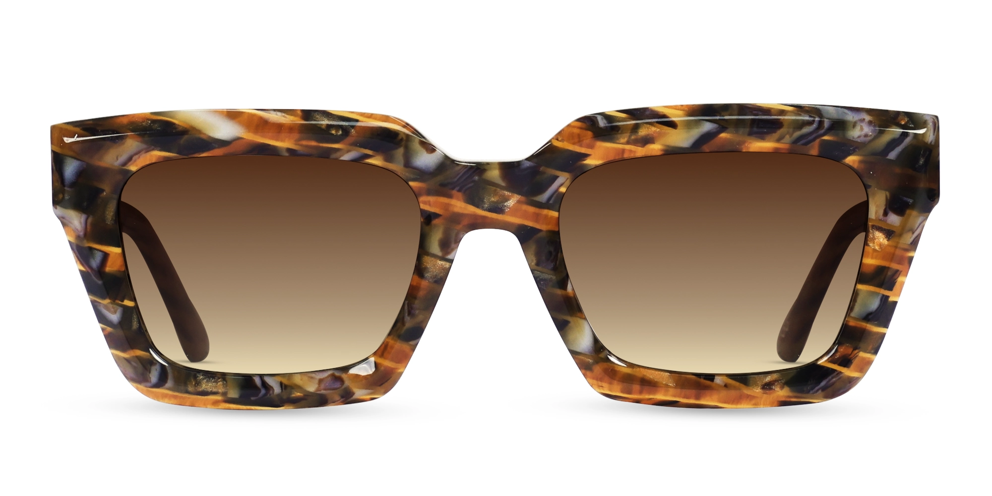 Golden Wren Abstract Frame With Brown Tint Sunglasses-1 Golden Wren Abstract Frame With Brown Tint Sunglasses-1