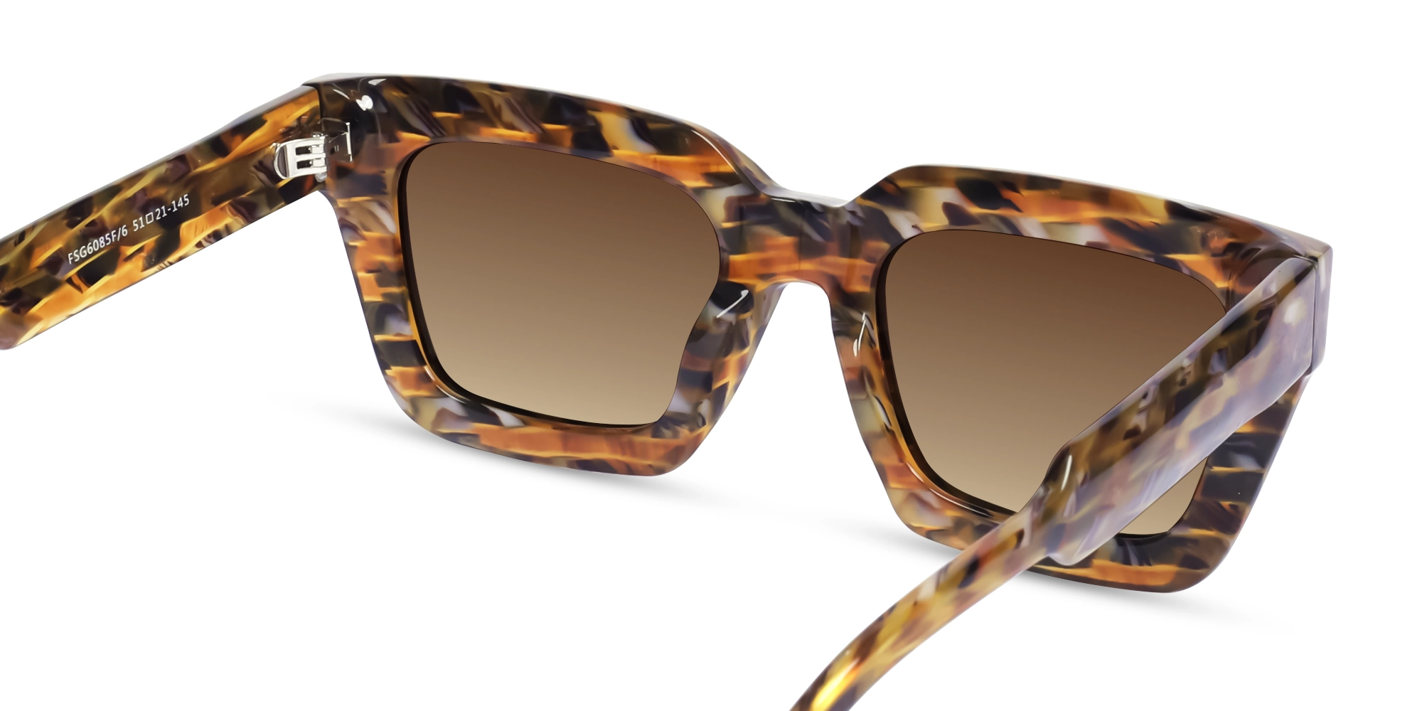 Golden Wren Abstract Frame With Brown Tint Sunglasses-5