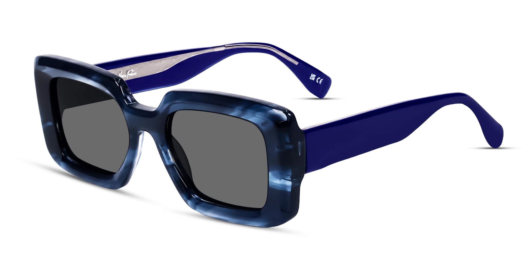 Blue Marble Frame With Grey Polarised Tint Sunglasses-3 Blue Marble Frame With Grey Polarised Tint Sunglasses-3