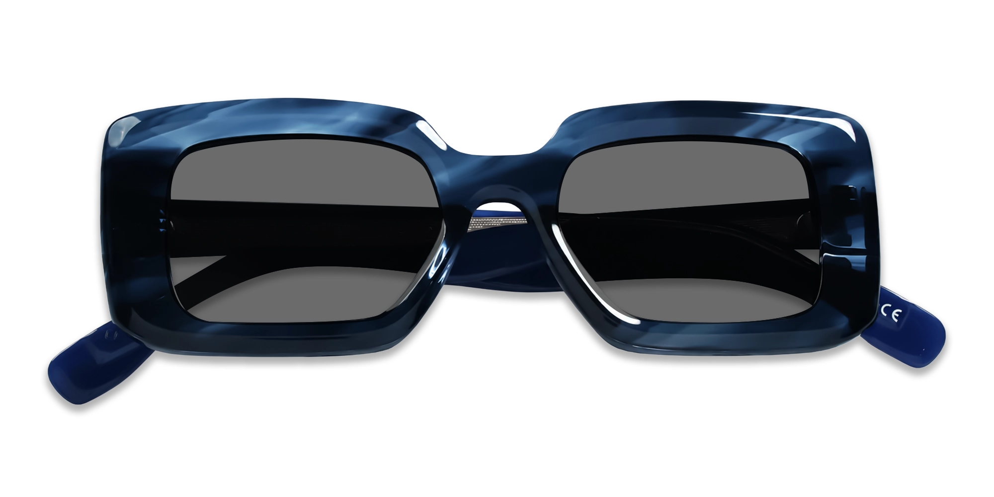 Blue Marble Frame With Grey Polarised Tint Sunglasses-6