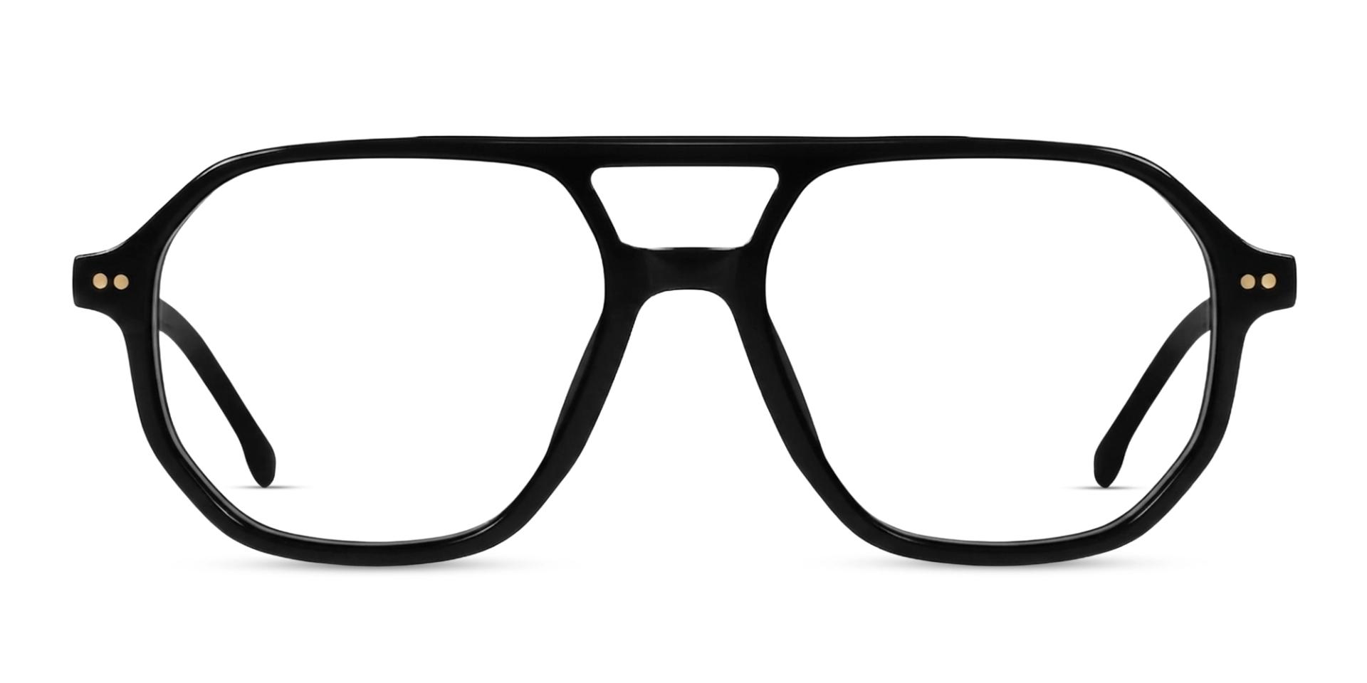 Black Pilot Double Bridge Medium Acetate Glasses-1 Black Pilot Double Bridge Medium Acetate Glasses-1