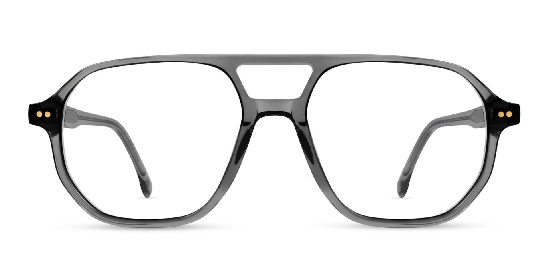 Crystal Grey Pilot Double Bridge Medium Acetate Glasses-1 Crystal Grey Pilot Double Bridge Medium Acetate Glasses-1