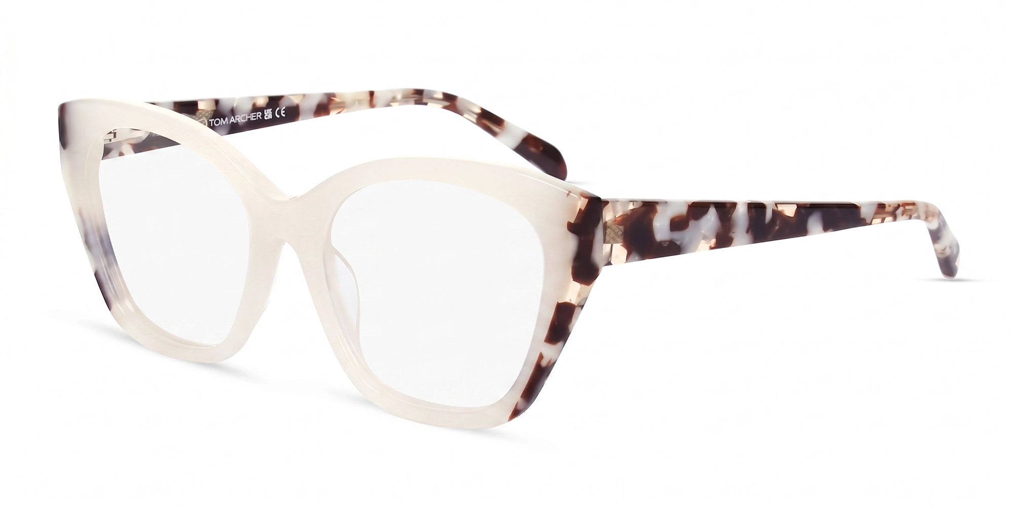 Dove White Spring Hinge Cat Eye Glasses For Women-3 Dove White Spring Hinge Cat Eye Glasses For Women-3