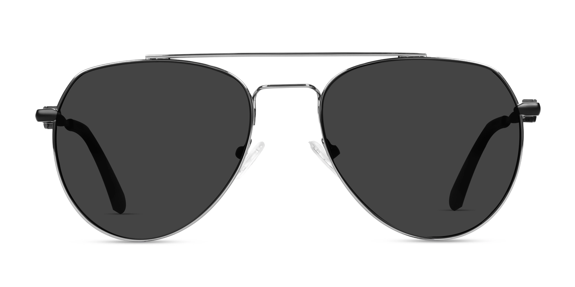 Oversized Silver Metal Frame With Grey Tint Sunglasses-1