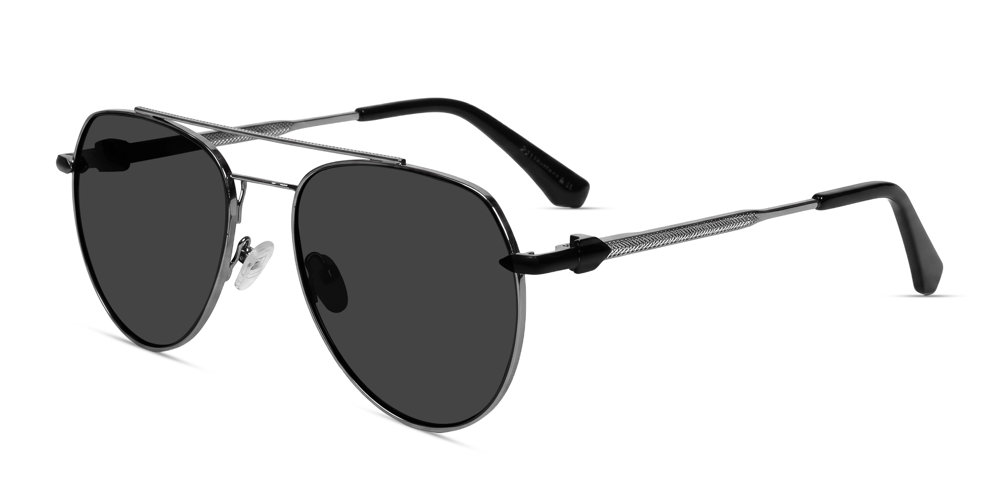Oversized Silver Metal Frame With Grey Tint Sunglasses-3