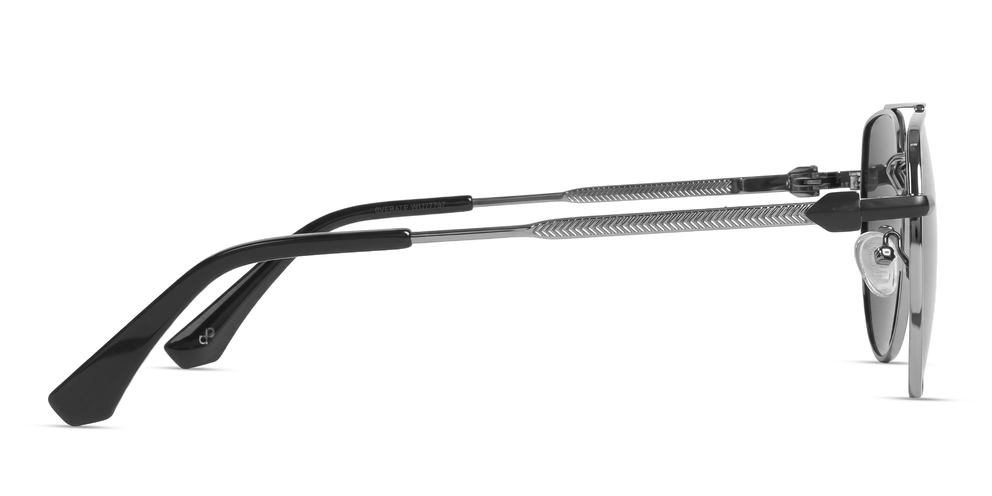 Oversized Silver Metal Frame With Grey Tint Sunglasses-4