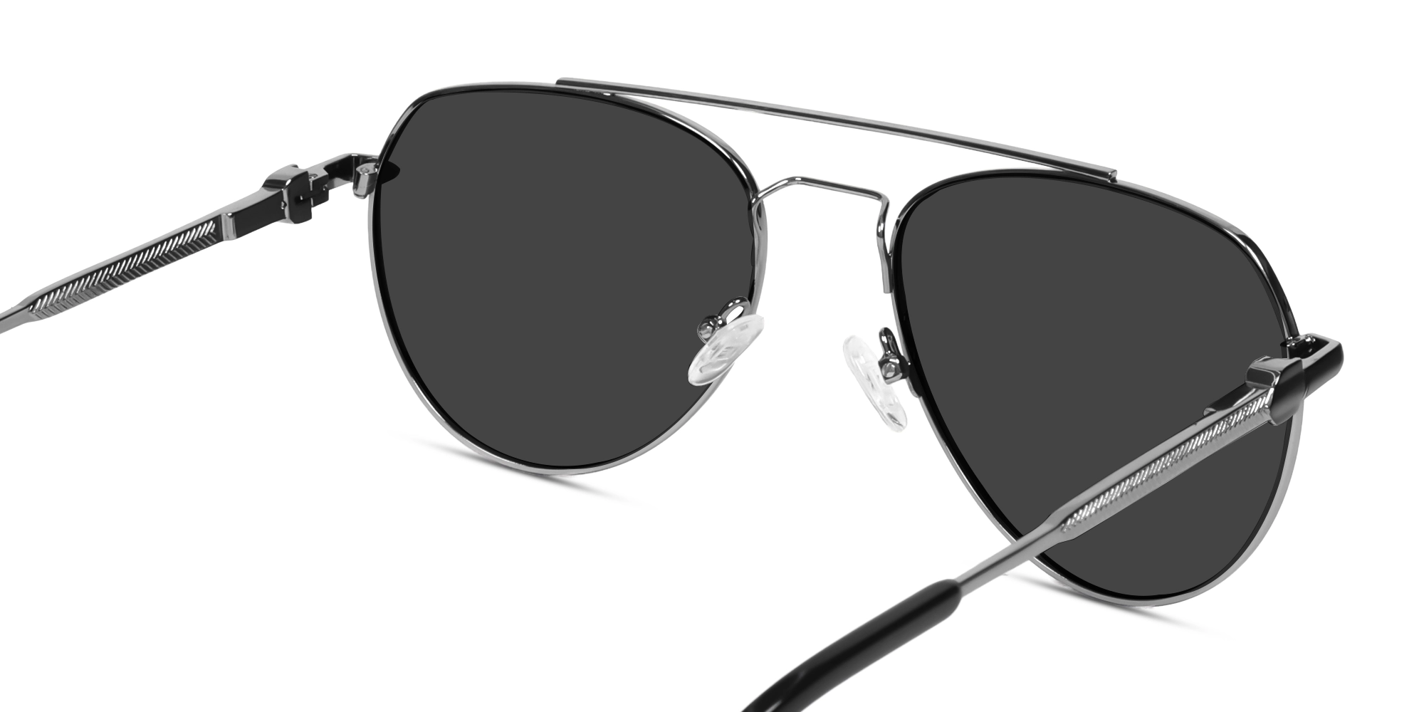 Oversized Silver Metal Frame With Grey Tint Sunglasses-5